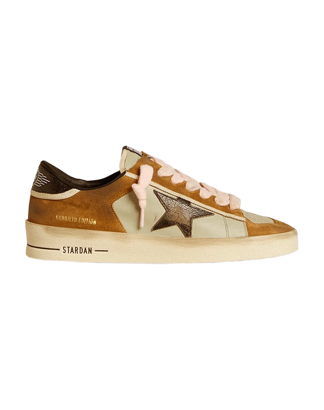 Men | Stardan Ltd Leather with Laminated Crackle Leather Star & Black Heel Tab | Brown x Grey x Black - Image 4