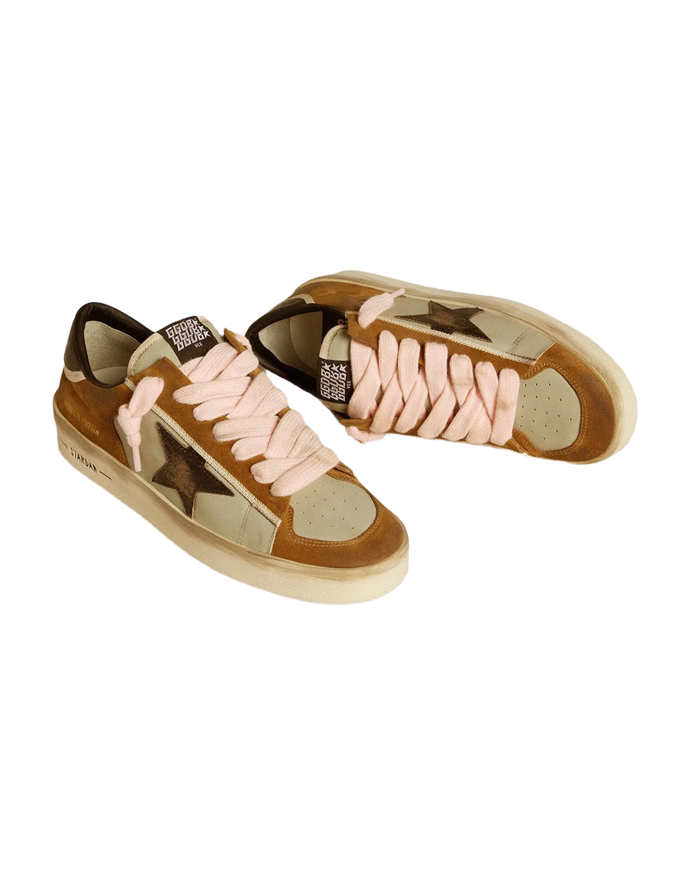 Men | Stardan Ltd Leather with Laminated Crackle Leather Star & Black Heel Tab | Brown x Grey x Black - Image 5
