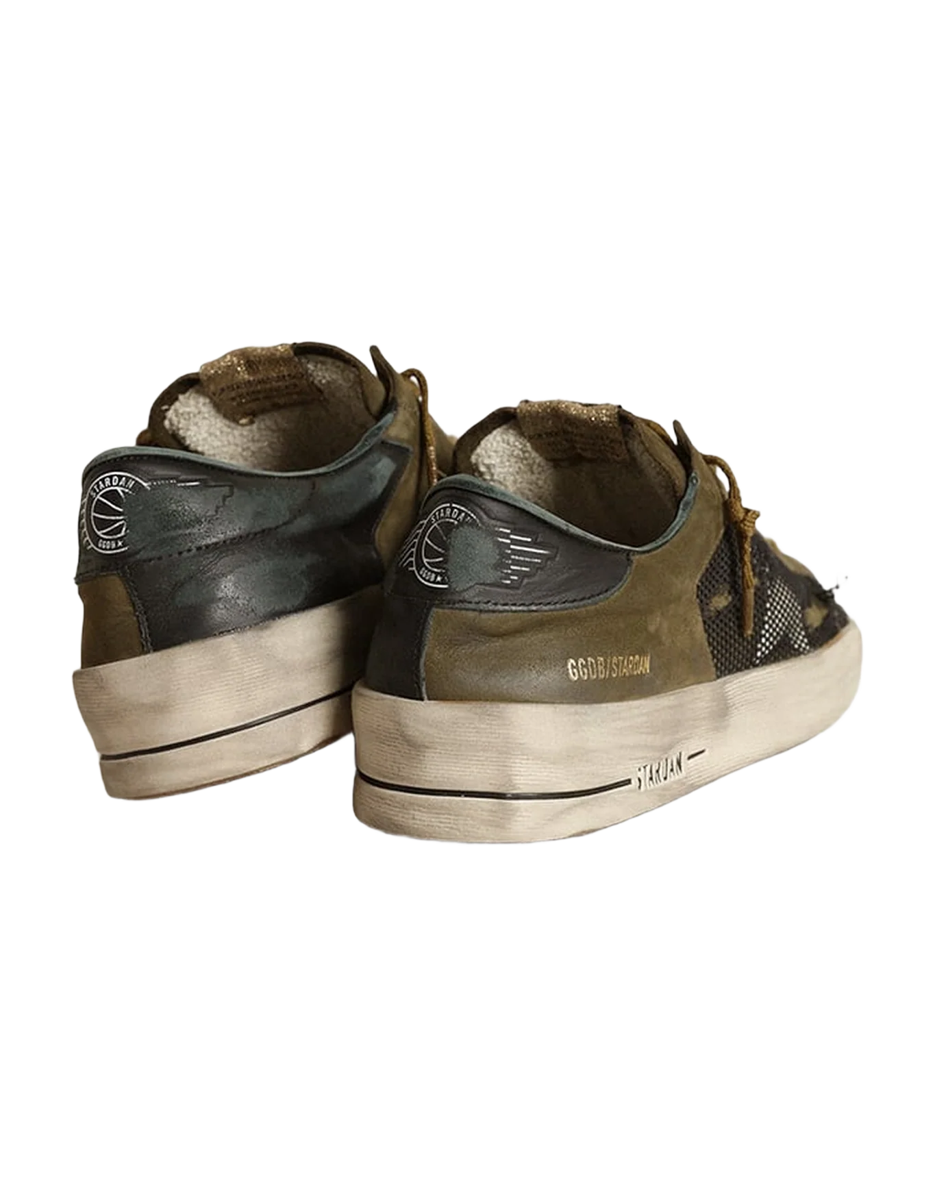 Men | Stardan Military Green Nubuck & Black Mesh with White Star | Black x Military Green x White - Image 8