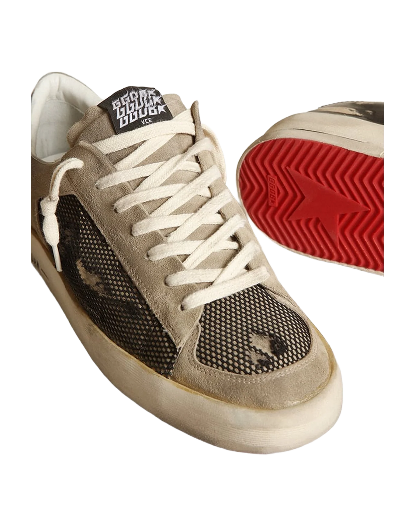 Men | Stardan Taupe Suede & Black Mesh | Taupe x Platinum x Black - Image 5