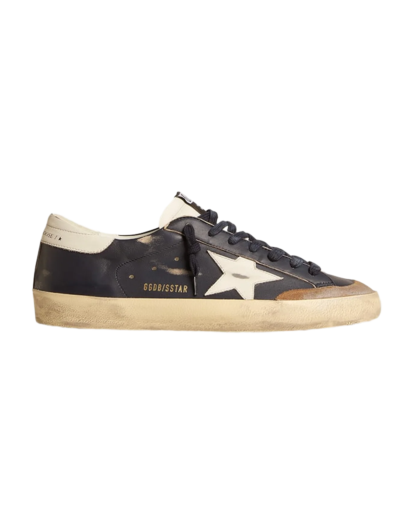 Men | Super-Star Blue Nappa Leather with White Leather Star & Heel Tab | Dark Blue x White x Tabacco - Image 4