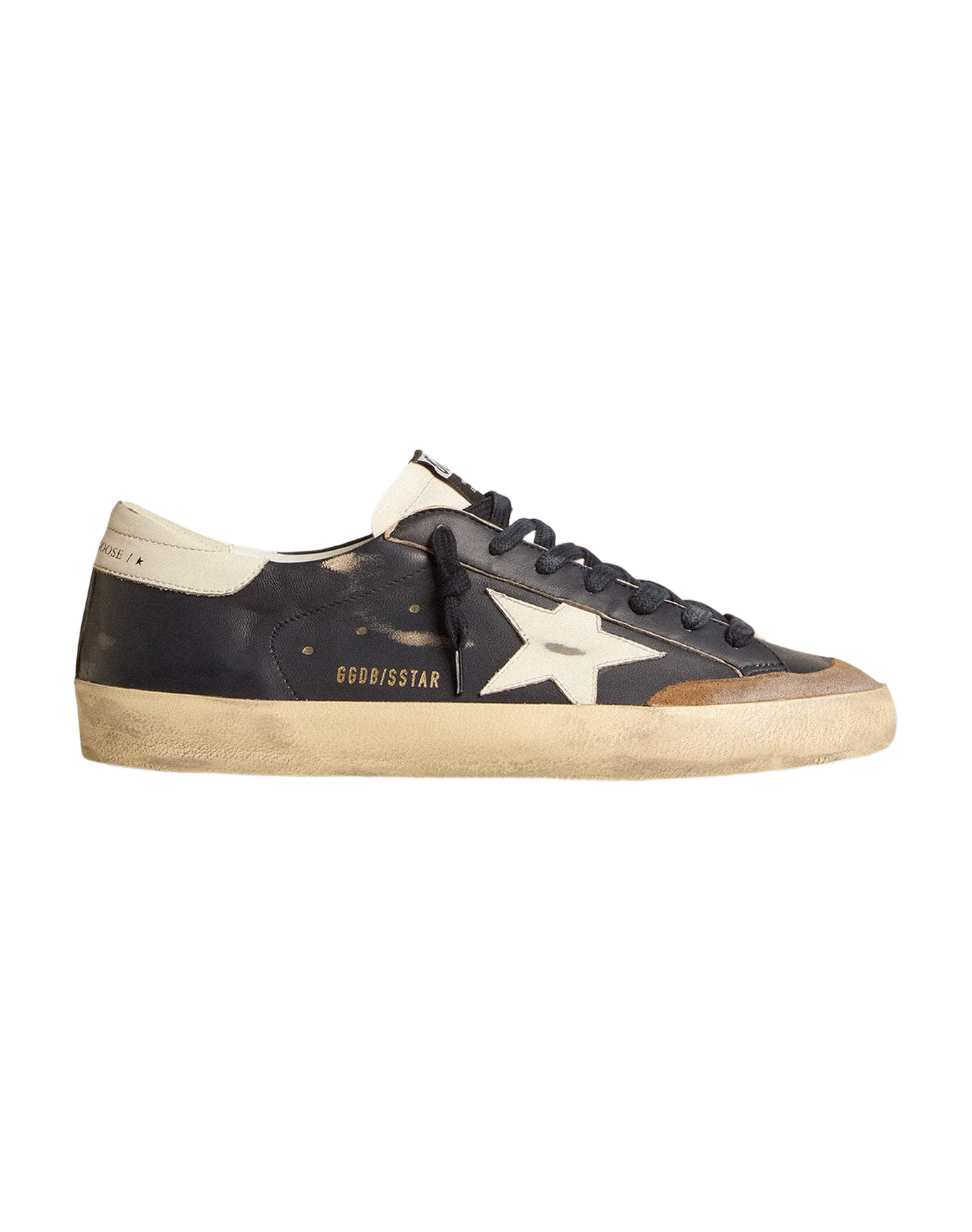 Men | Super-Star Blue Nappa Leather with White Leather Star & Heel Tab | Dark Blue x White x Tabacco - Image 7