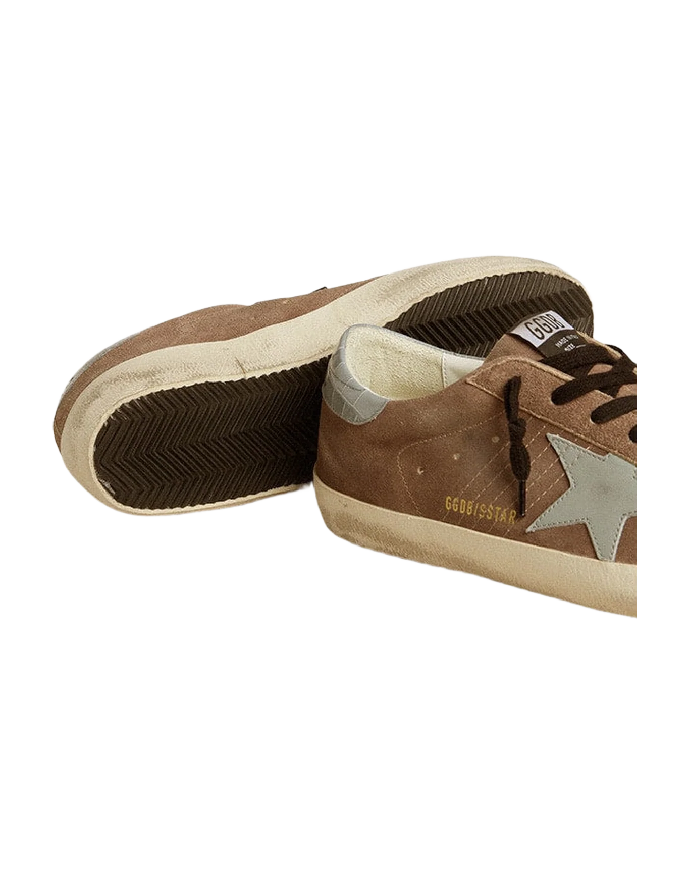 Men | Super-Star Brown Suede with Light Grey Star & Heel Tab | Cinder x Quarry x Silver Blue - Image 2