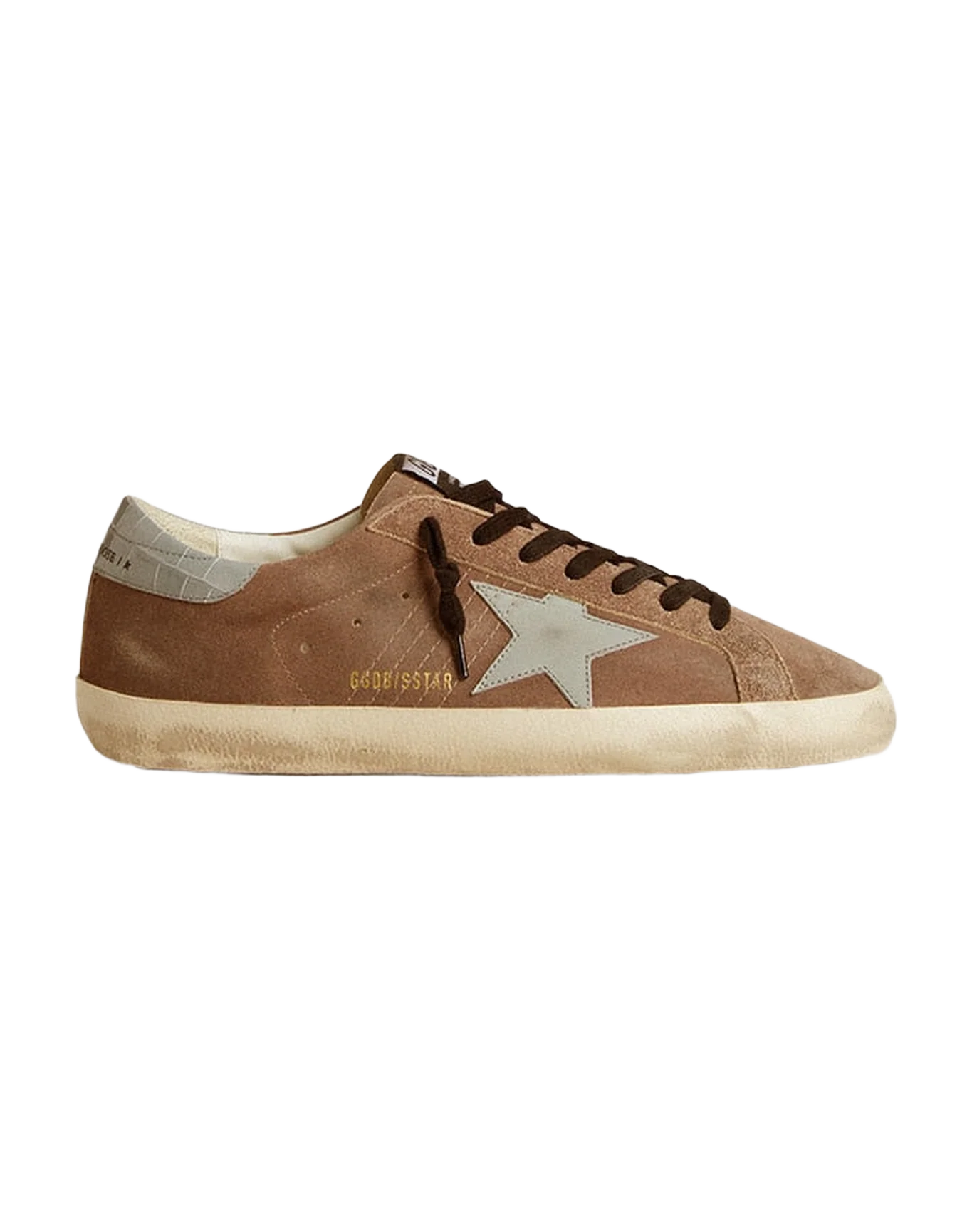 Men | Super-Star Brown Suede with Light Grey Star & Heel Tab | Cinder x Quarry x Silver Blue - Image 3