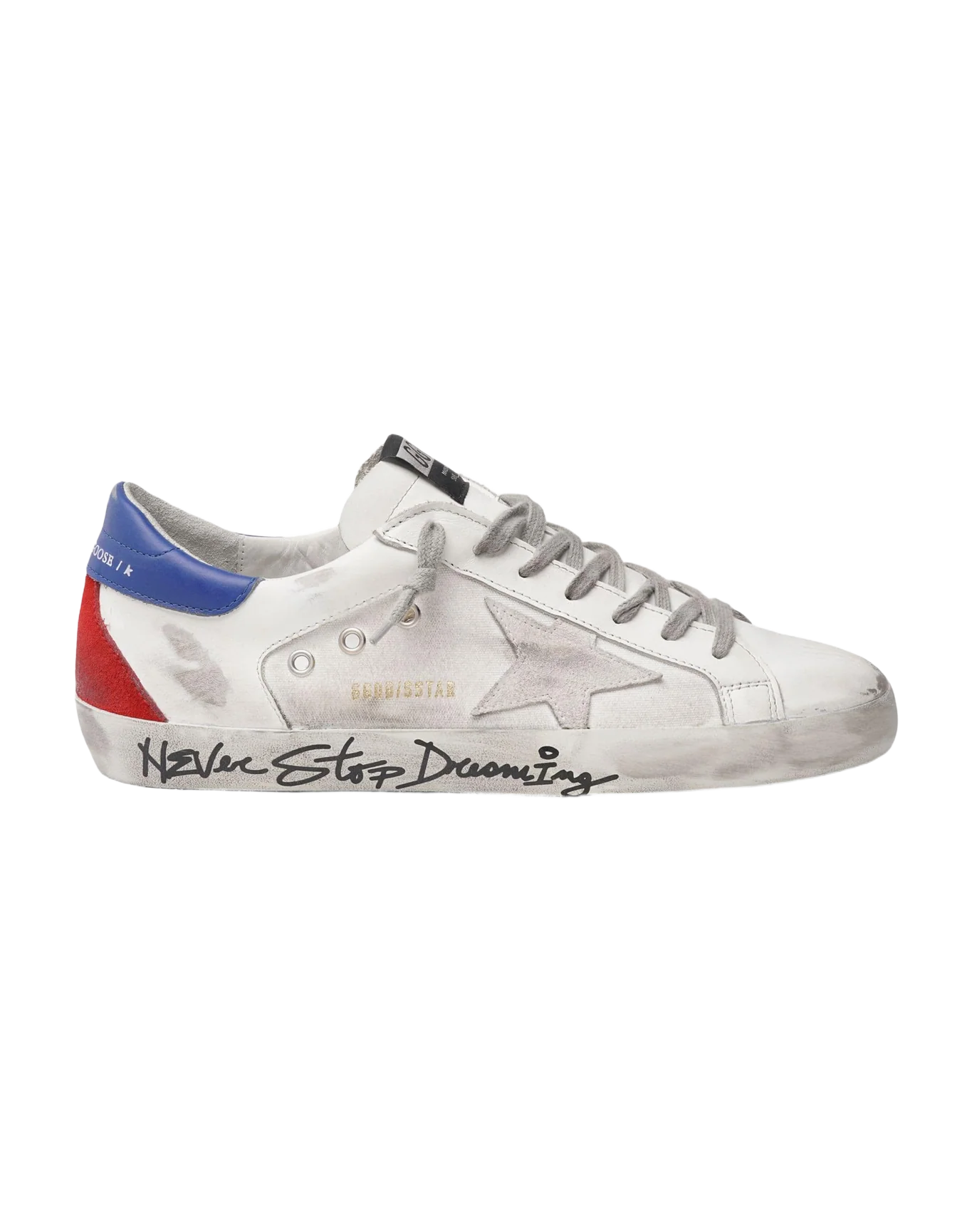Men | Super-Star Canvas & Leather Upper Signature Foxi | White x Blue x Ruby x Red - Image 4