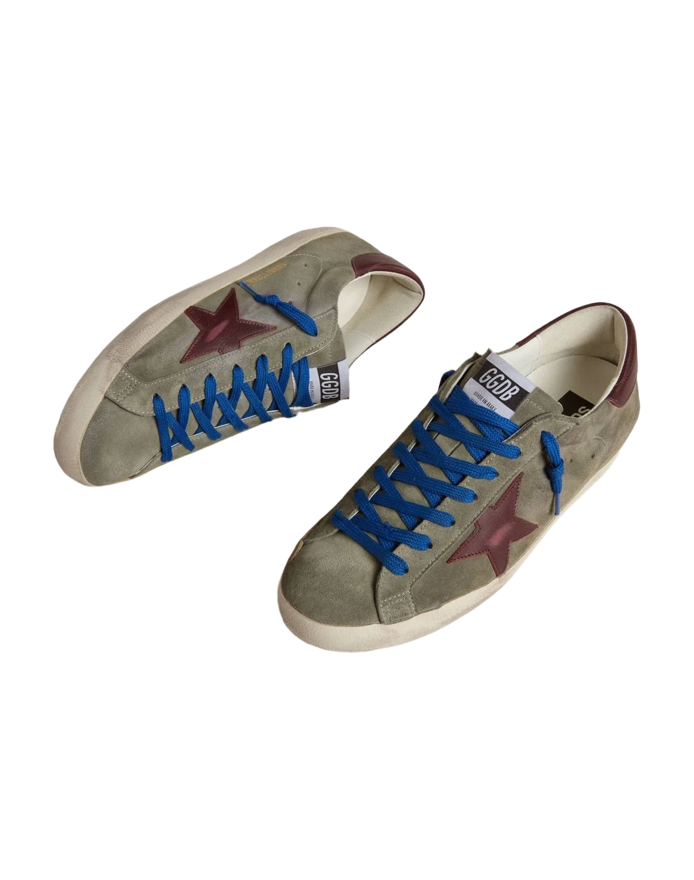 Men | Super-Star Green Suede with Burgundy Star & Heel Tab | Green x Kenya