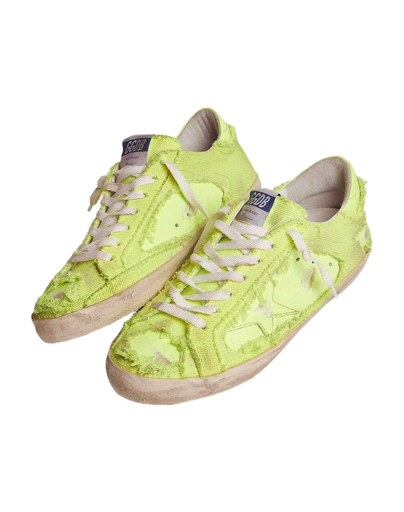 Men | Super-Star Lab Sneakers Fluorescent Yellow Leather & Canvas | Yellow Fluo - Image 3