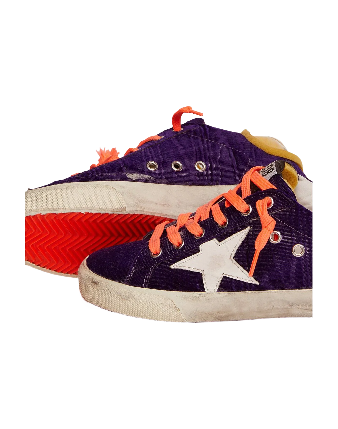 Men | Super-Star Lab Sneakers Purple Velvet with Pvc Heel Tab | Purple x White x Beige - Image 4