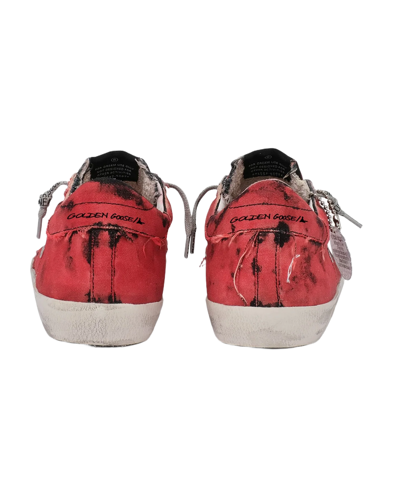 Men | Super-Star Lab Sneakers Red & Black Canvas with Silver Star | Dark Red x Silver - Image 9