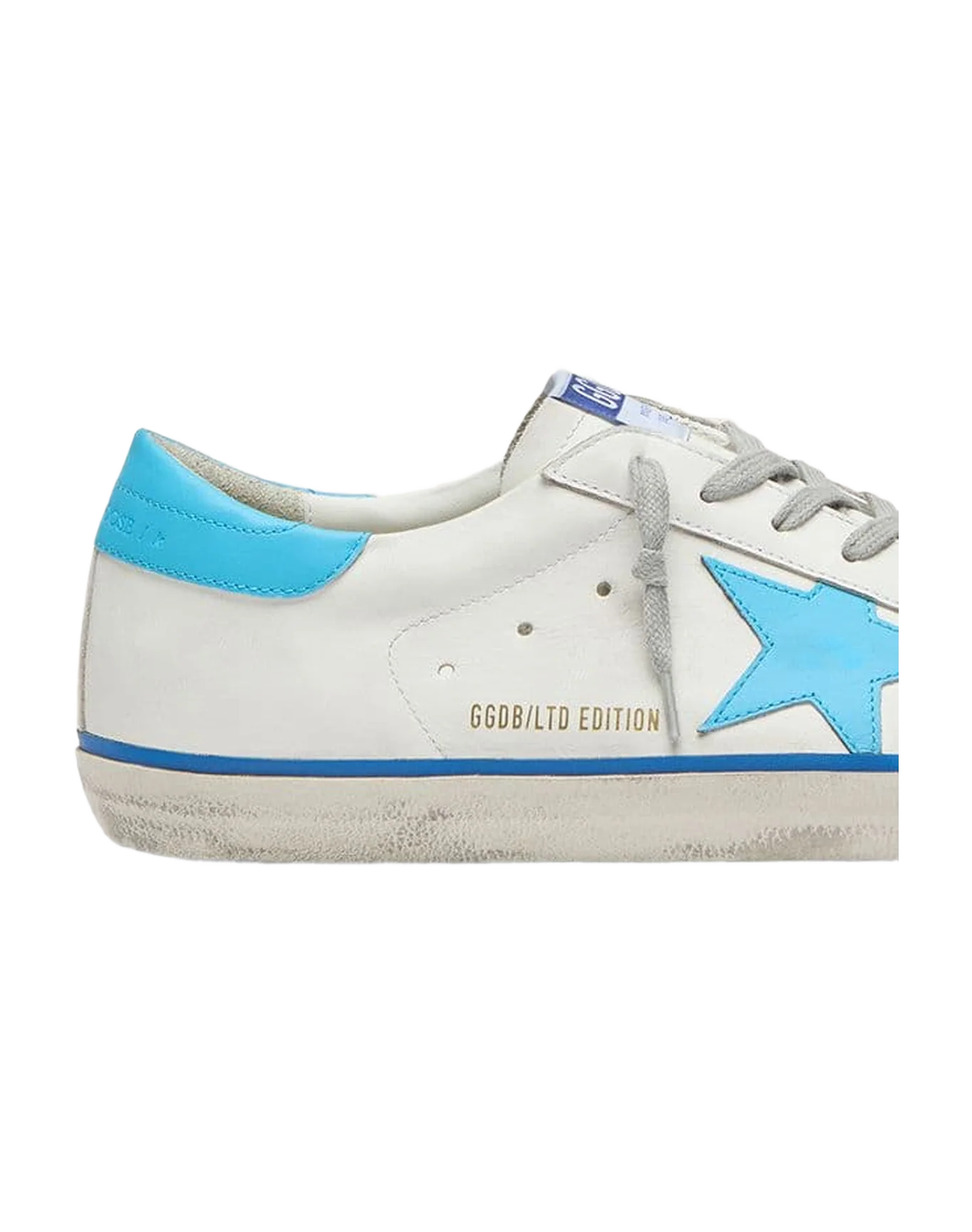 Men | Super-Star Ltd White Leather with Light Blue Leather Star & Heel Tab | Optic White x Light Blue x Blue - Image 12