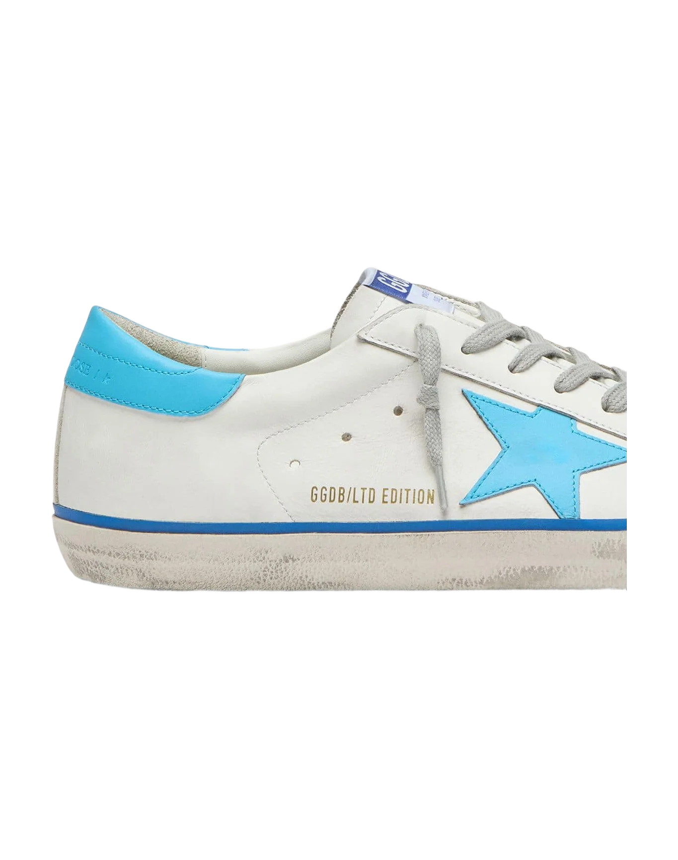 Men | Super-Star Ltd White Leather with Light Blue Leather Star & Heel Tab | Optic White x Light Blue x Blue - Image 16