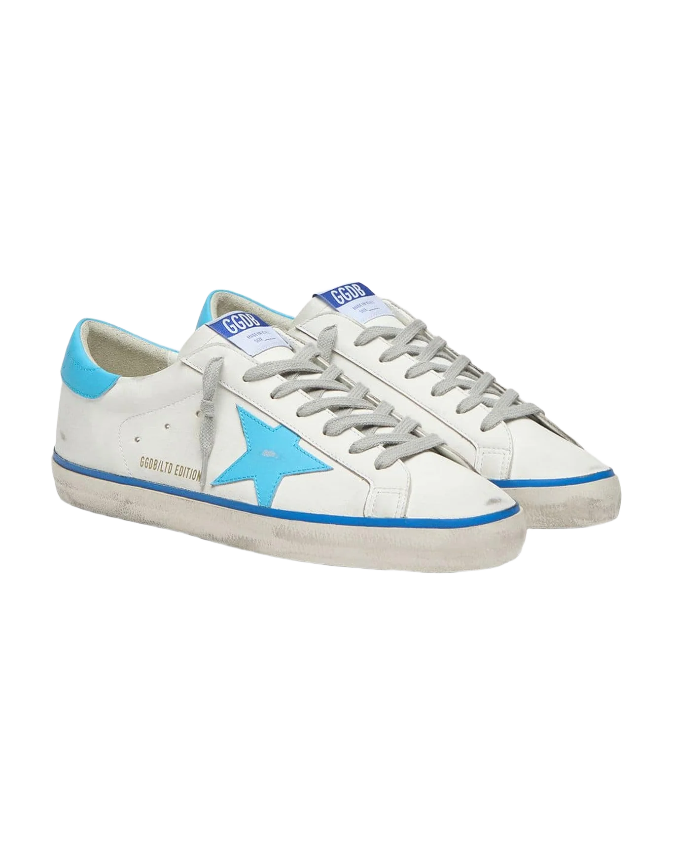 Men | Super-Star Ltd White Leather with Light Blue Leather Star & Heel Tab | Optic White x Light Blue x Blue - Image 17