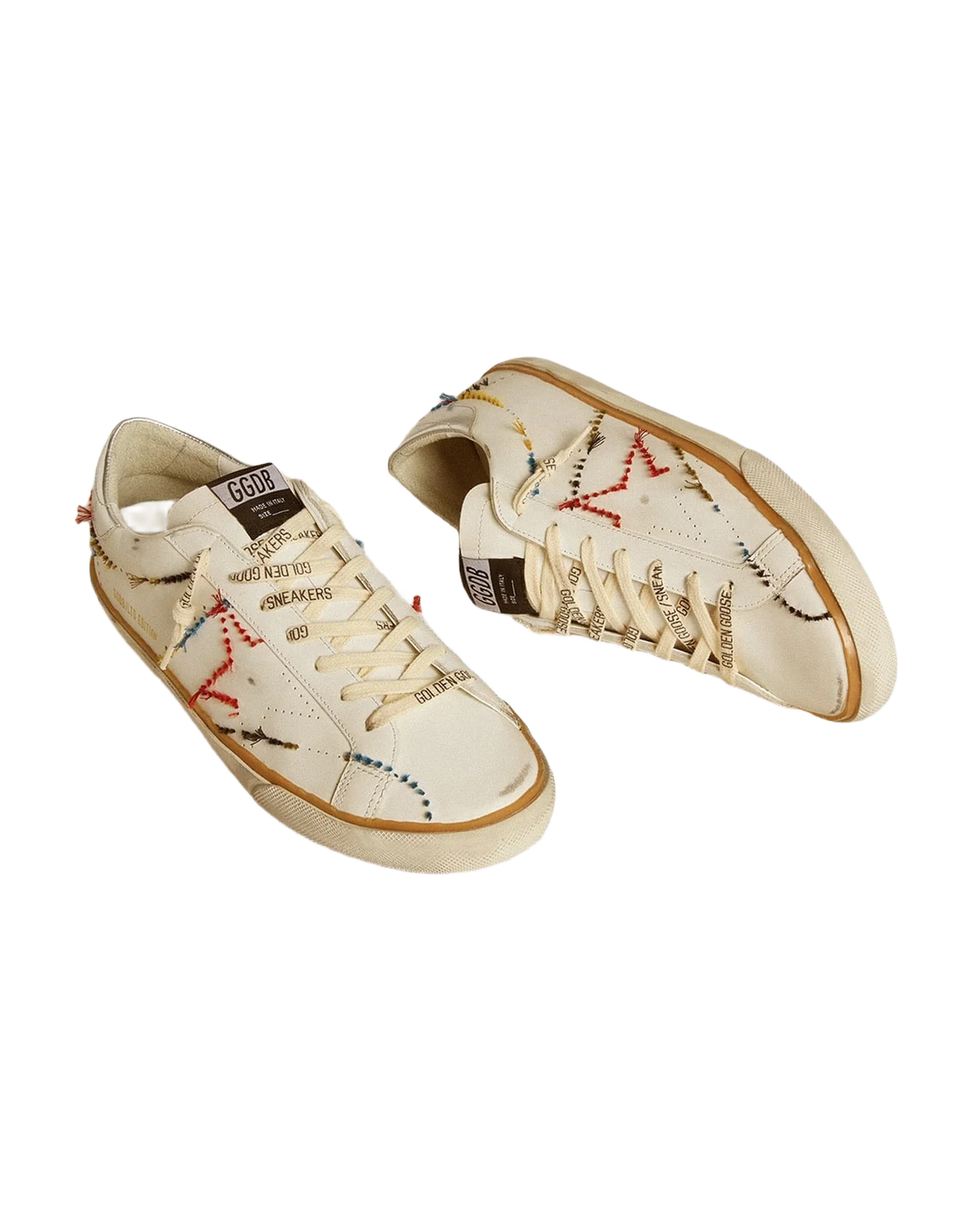 Men | Super-Star Ltd with Perforated Star & Metallic Leather Heel Tab | Optic White x Silver - Image 3