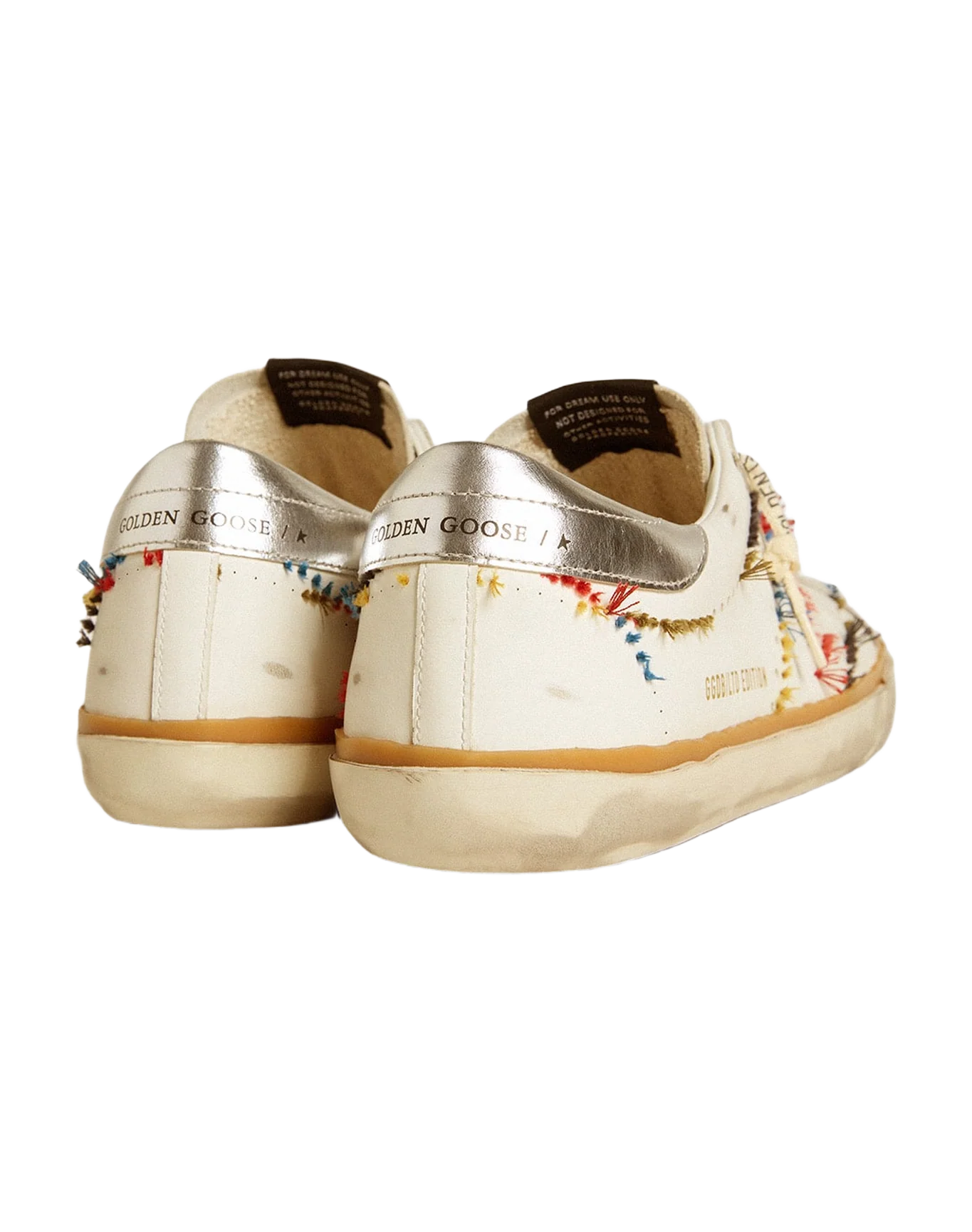 Men | Super-Star Ltd with Perforated Star & Metallic Leather Heel Tab | Optic White x Silver - Image 7