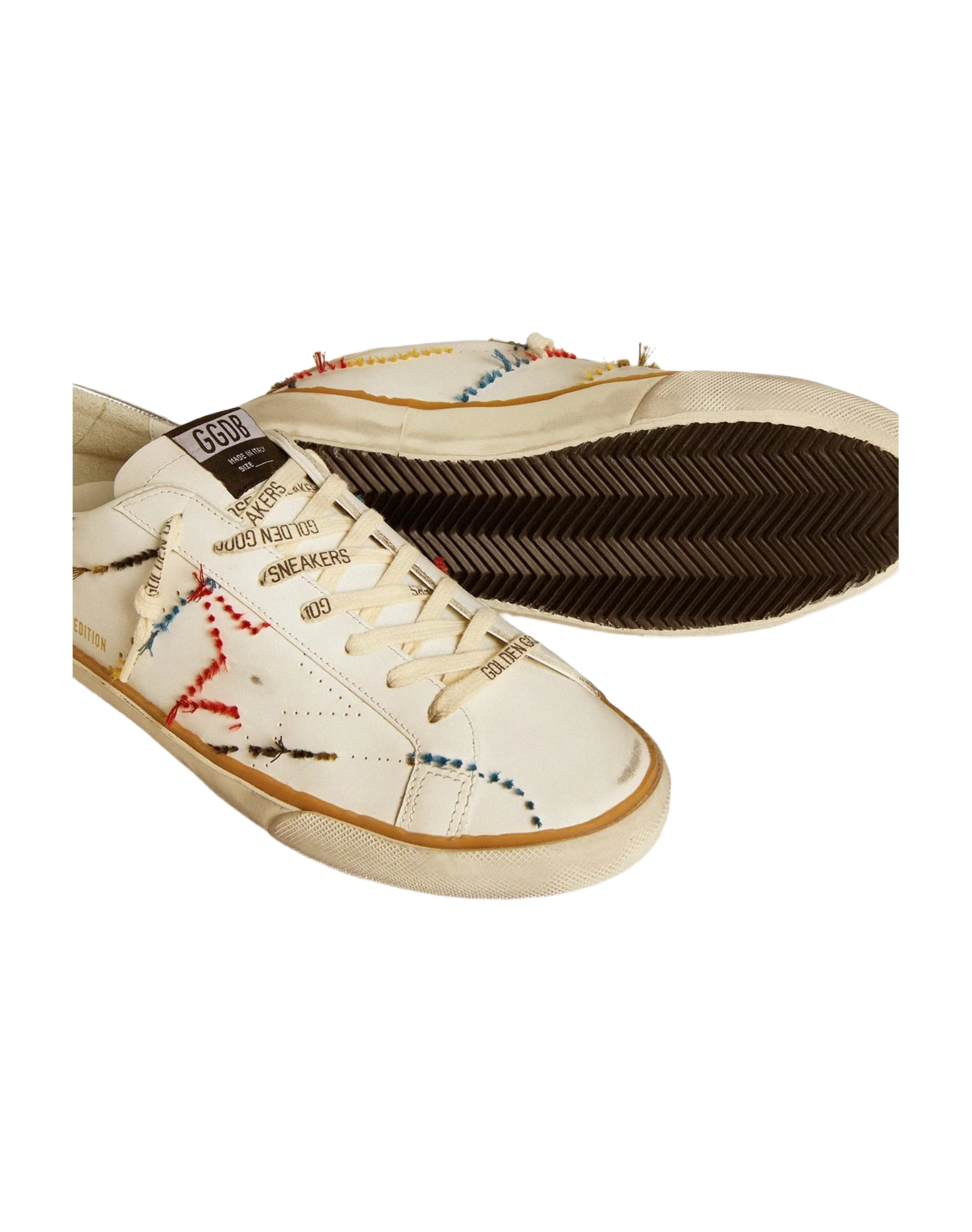 Men | Super-Star Ltd with Perforated Star & Metallic Leather Heel Tab | Optic White x Silver - Image 9