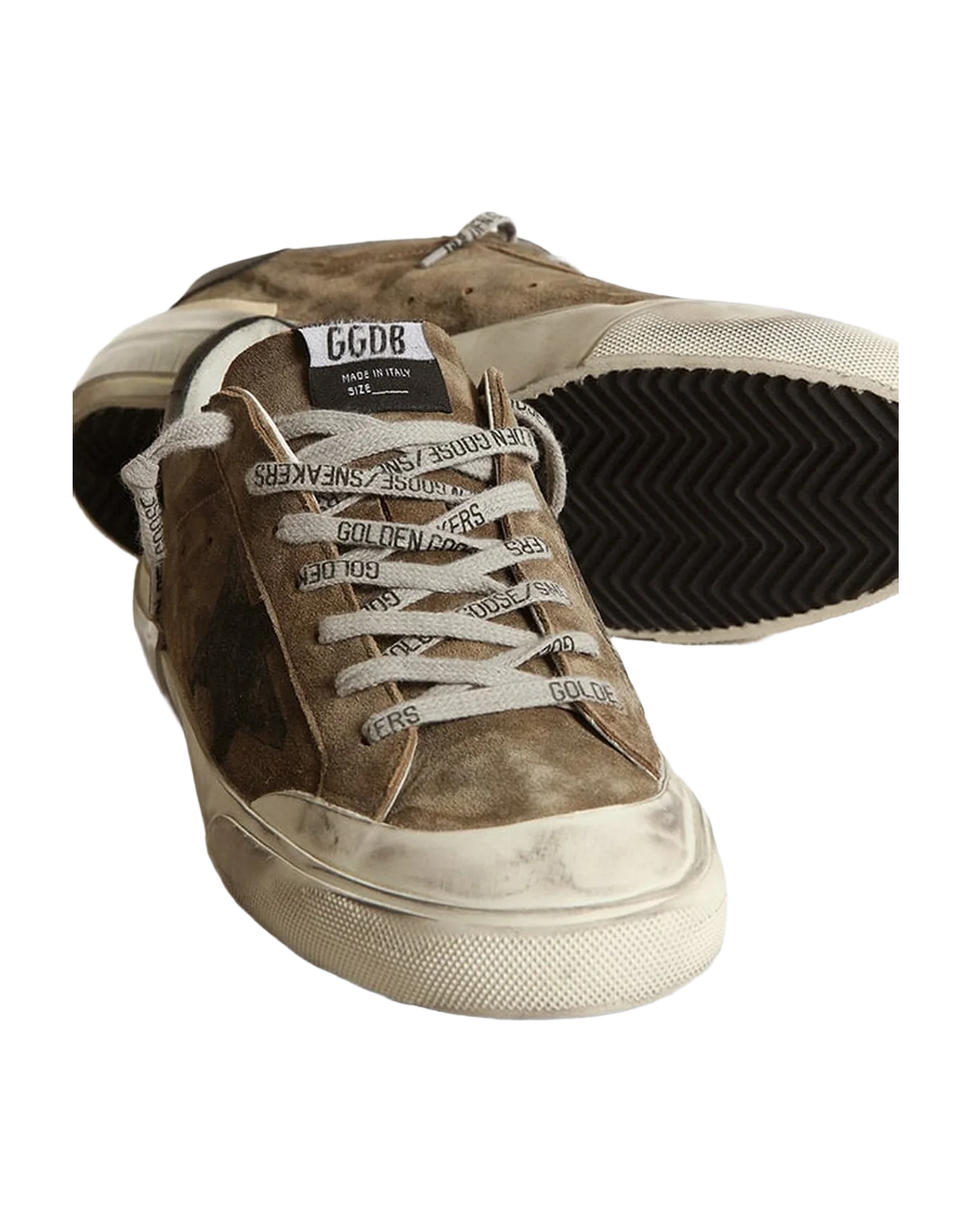 Men | Super-Star Military-Green Suede with Screen-Printed Star | Military Green x Black - Image 2