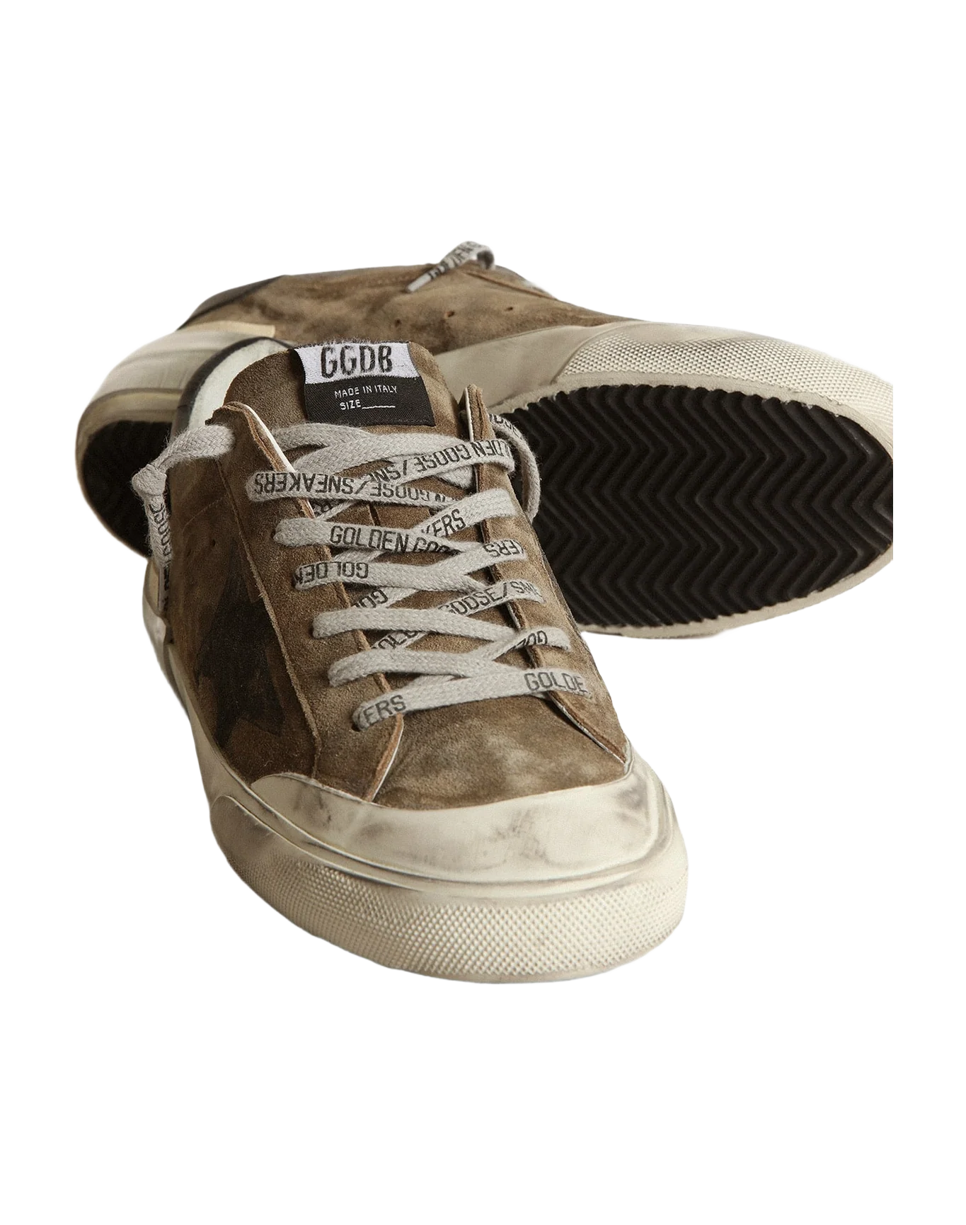 Men | Super-Star Military-Green Suede with Screen-Printed Star | Military Green x Black - Image 3