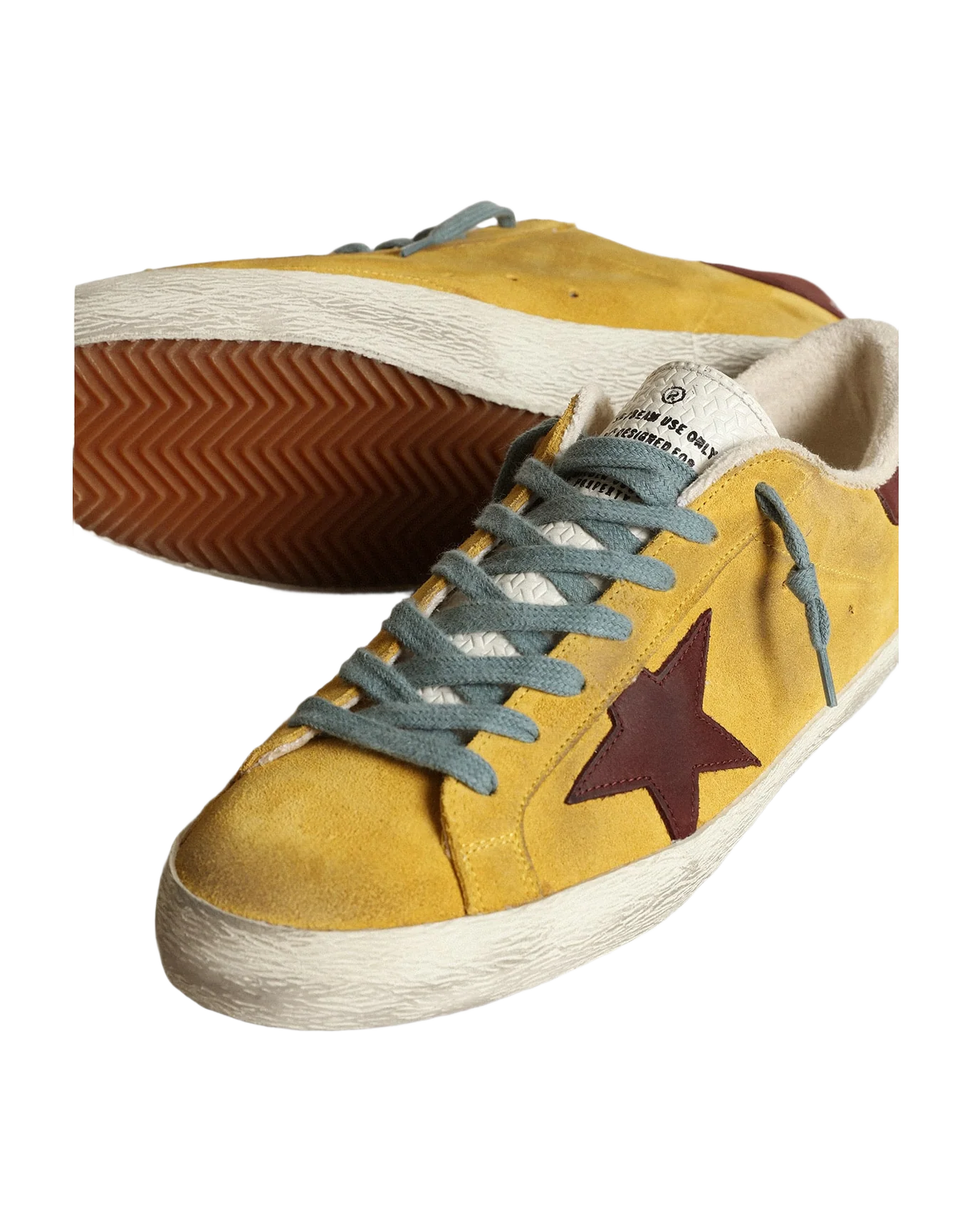 Men | Super-Star Mustard-Colored Suede with Brown Nubuck Star | Mustard x Chocolate x White - Image 2