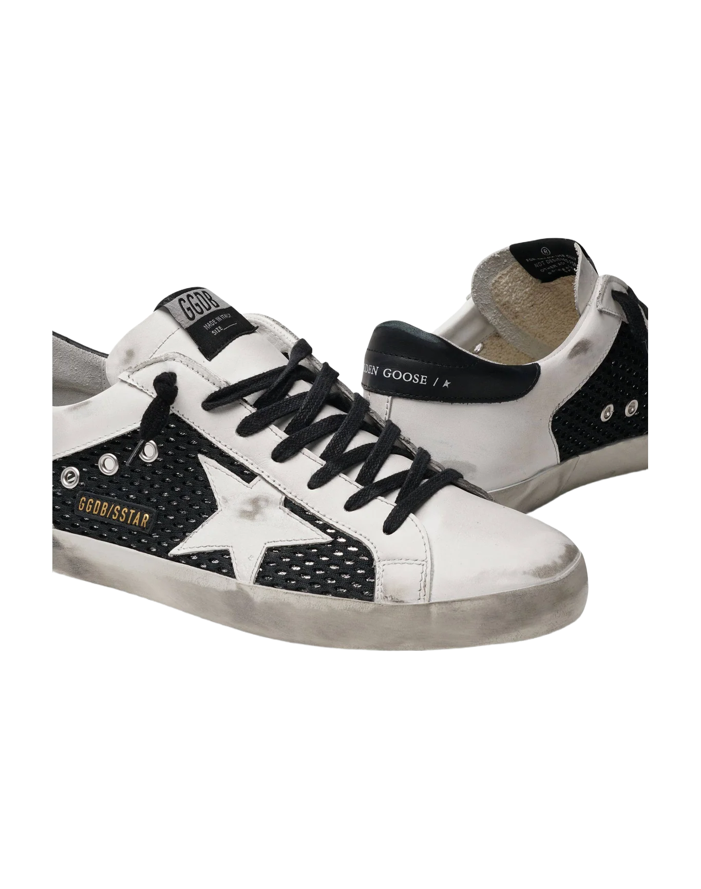 Men | Super-Star Net & Leather Upper Leather Star | White x Black - Image 2