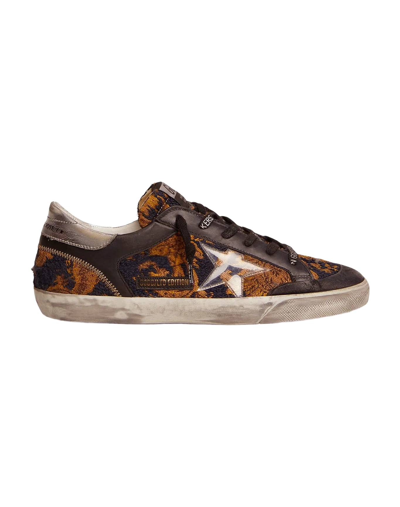 Men | Super-Star Penstar Lab Sneakers Jacquard Brocade with Pvc Star | Navy Gold x Black x Silver - Image 3