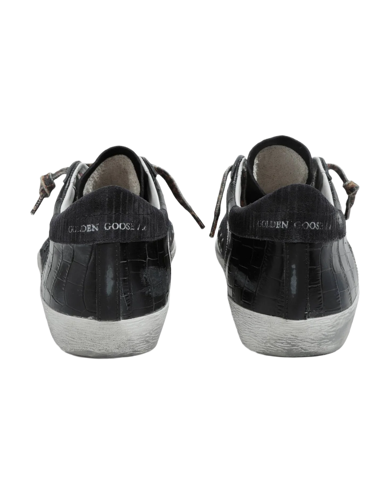 Men | Super-Star Sneakers Black Nylon & Leather with Black Star & Heel Tab | Black - Image 4