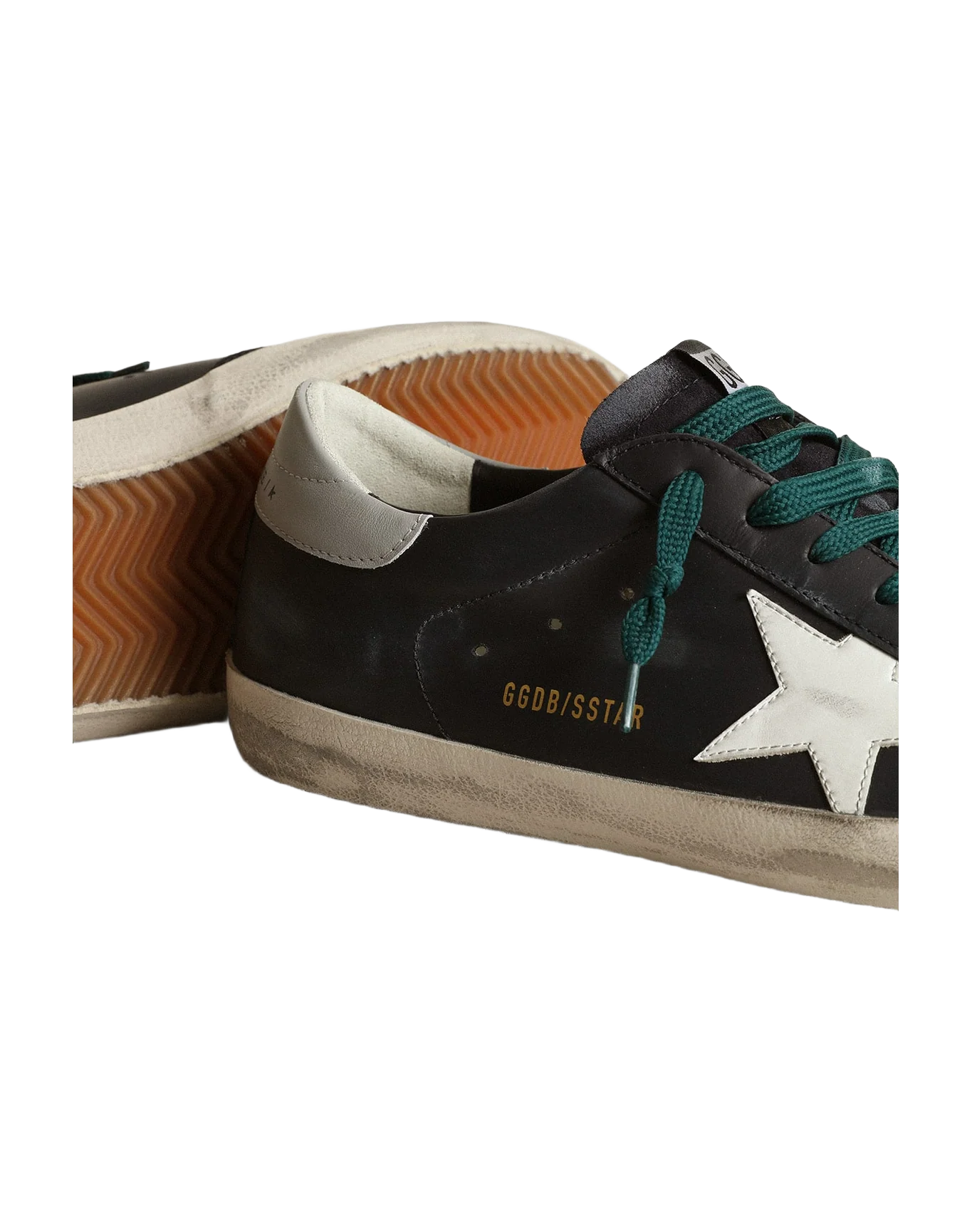 Men | Super-Star Sneakers Dark Blue Leather with White Leather Star | Dark Blue x White x Grey - Image 2
