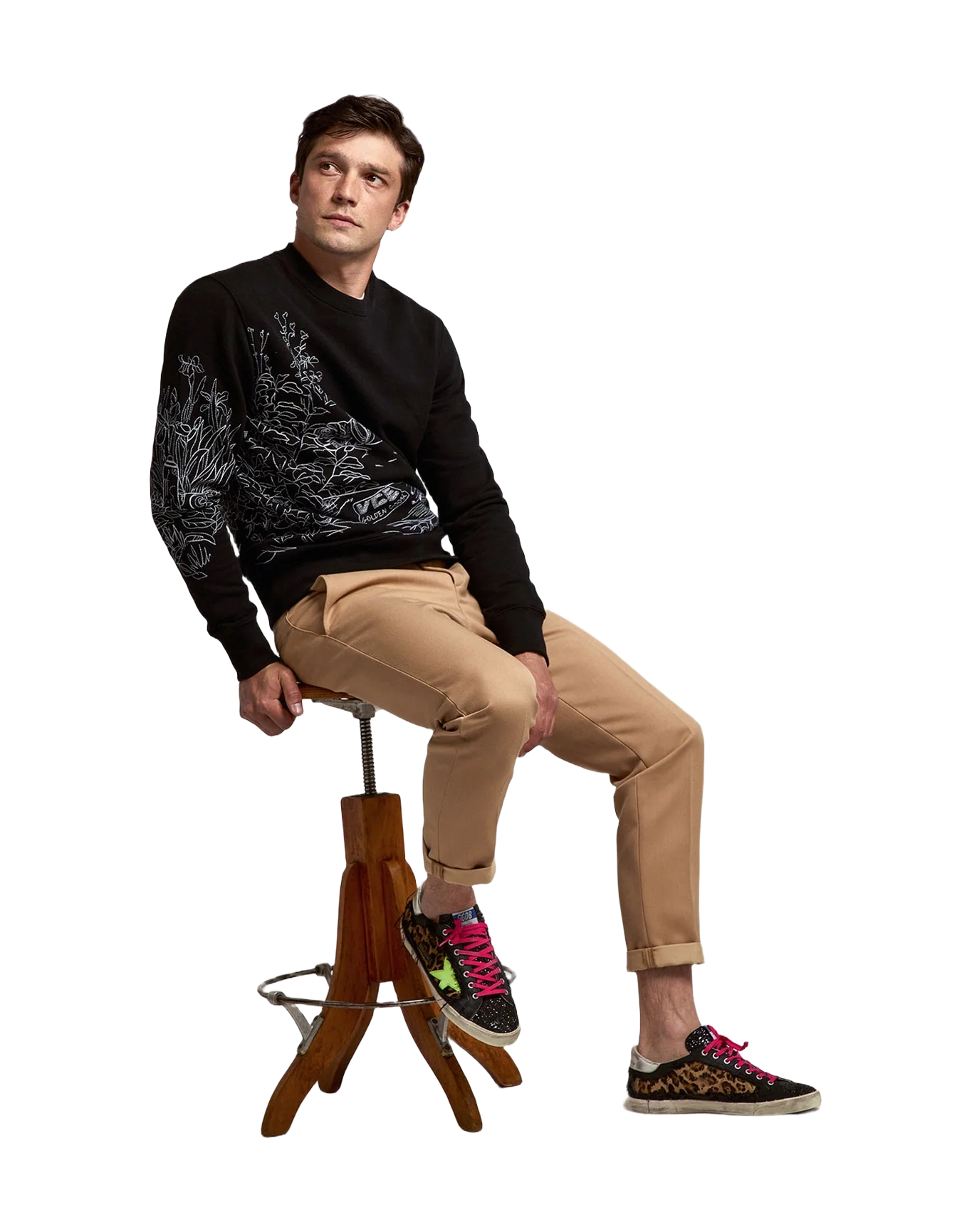 Men | Super-Star Sneakers Leopard-Print Pony Skin & Black Canvas | Brown Leo x Black x Fluo Yellow x Silver - Image 7