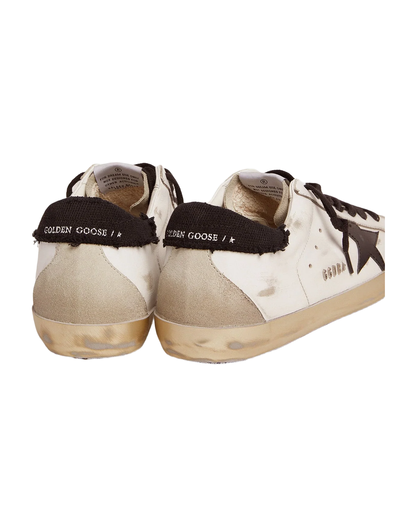 Men | Super-Star Sneakers White Leather with Black Distressed Canvas Heel Tab | White x Ice x Black - Image 2