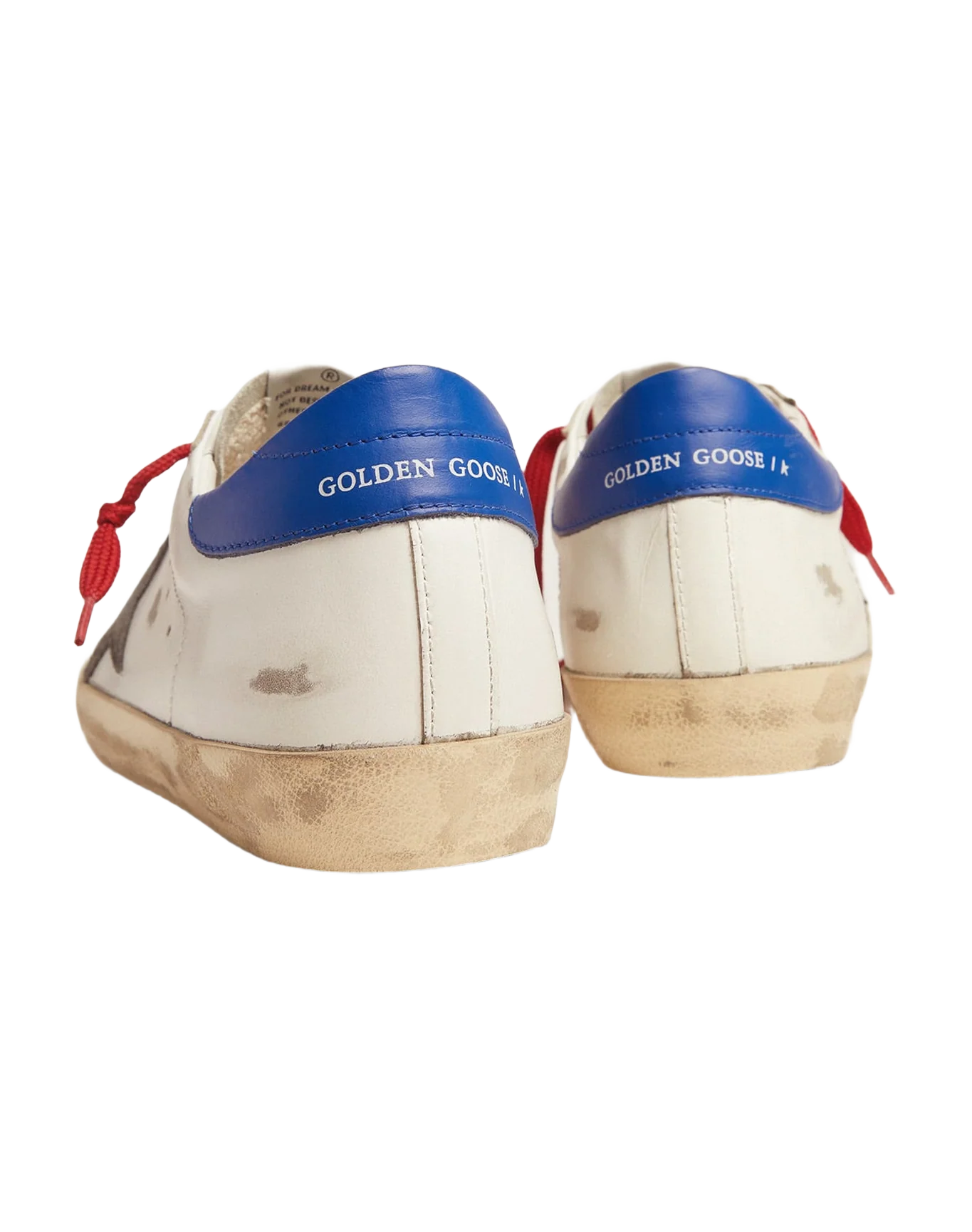 Men | Super-Star Sneakers with Blue Heel Tab & Red Laces | White x Ice x Dark Grey x Royal Blue - Image 3