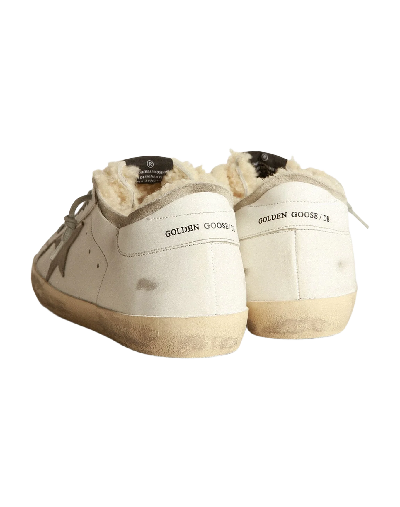 Men | Super-Star Sneakers with Double Structure Shearling | White x Ice x Beige - Image 4
