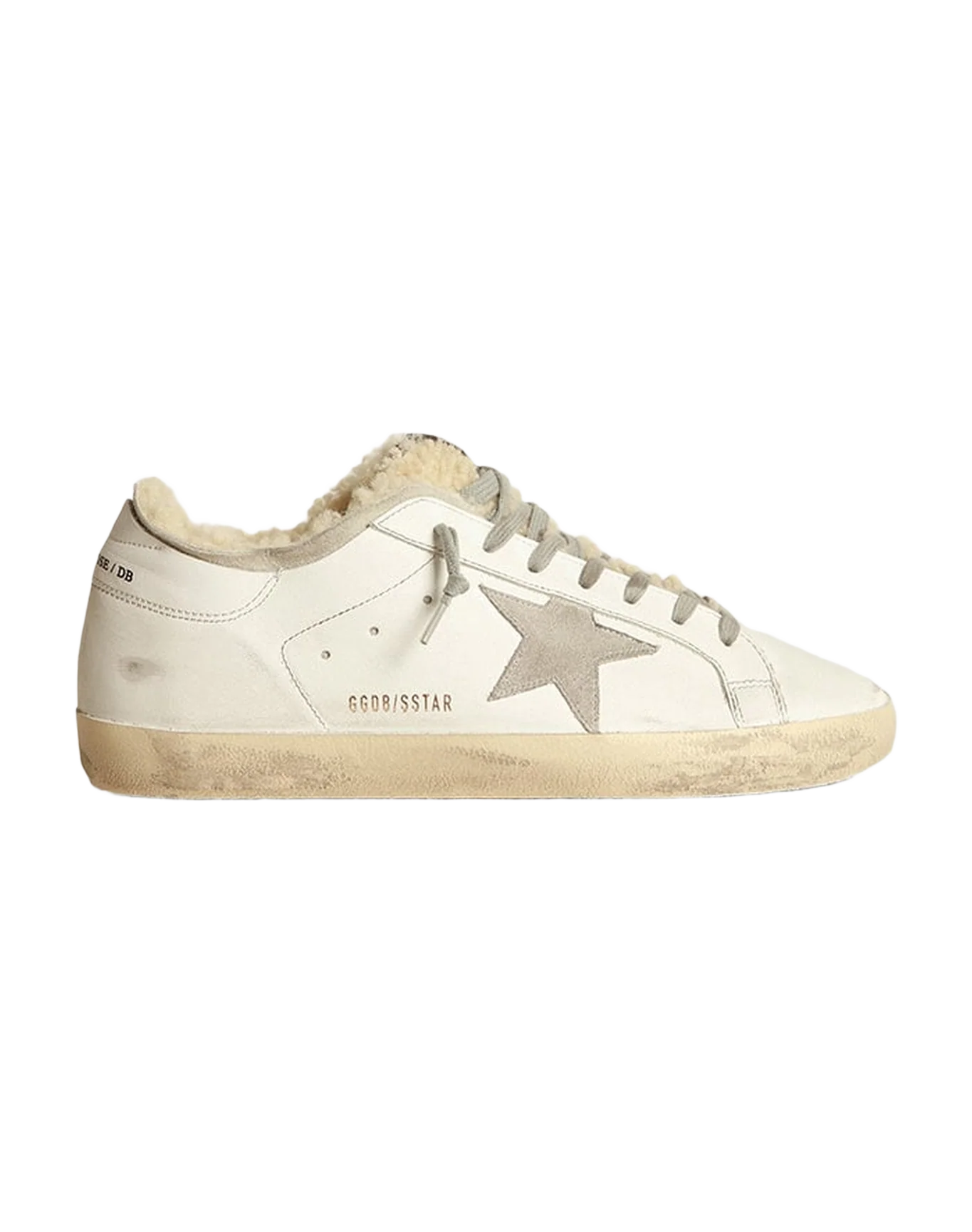 Men | Super-Star Sneakers with Double Structure Shearling | White x Ice x Beige - Image 5