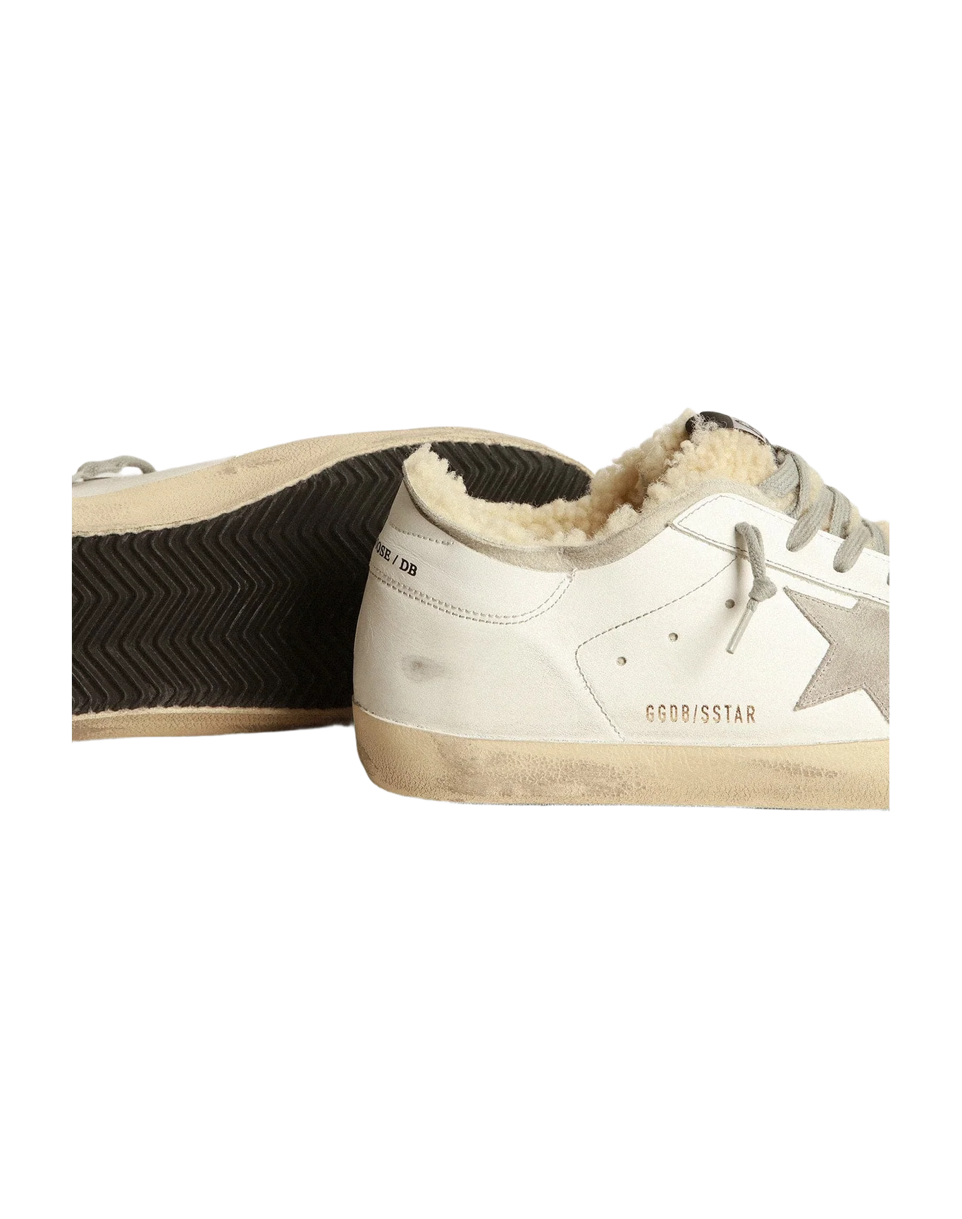 Men | Super-Star Sneakers with Double Structure Shearling | White x Ice x Beige - Image 7