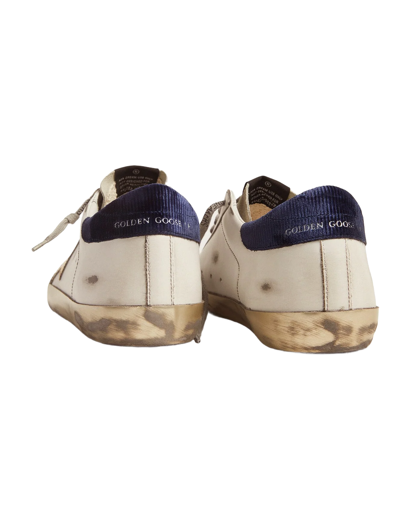 Men | Super-Star Sneakers with Midnight-Blue Corduroy Velvet Heel Tab | White x Ice x Gold x Night Blue - Image 2