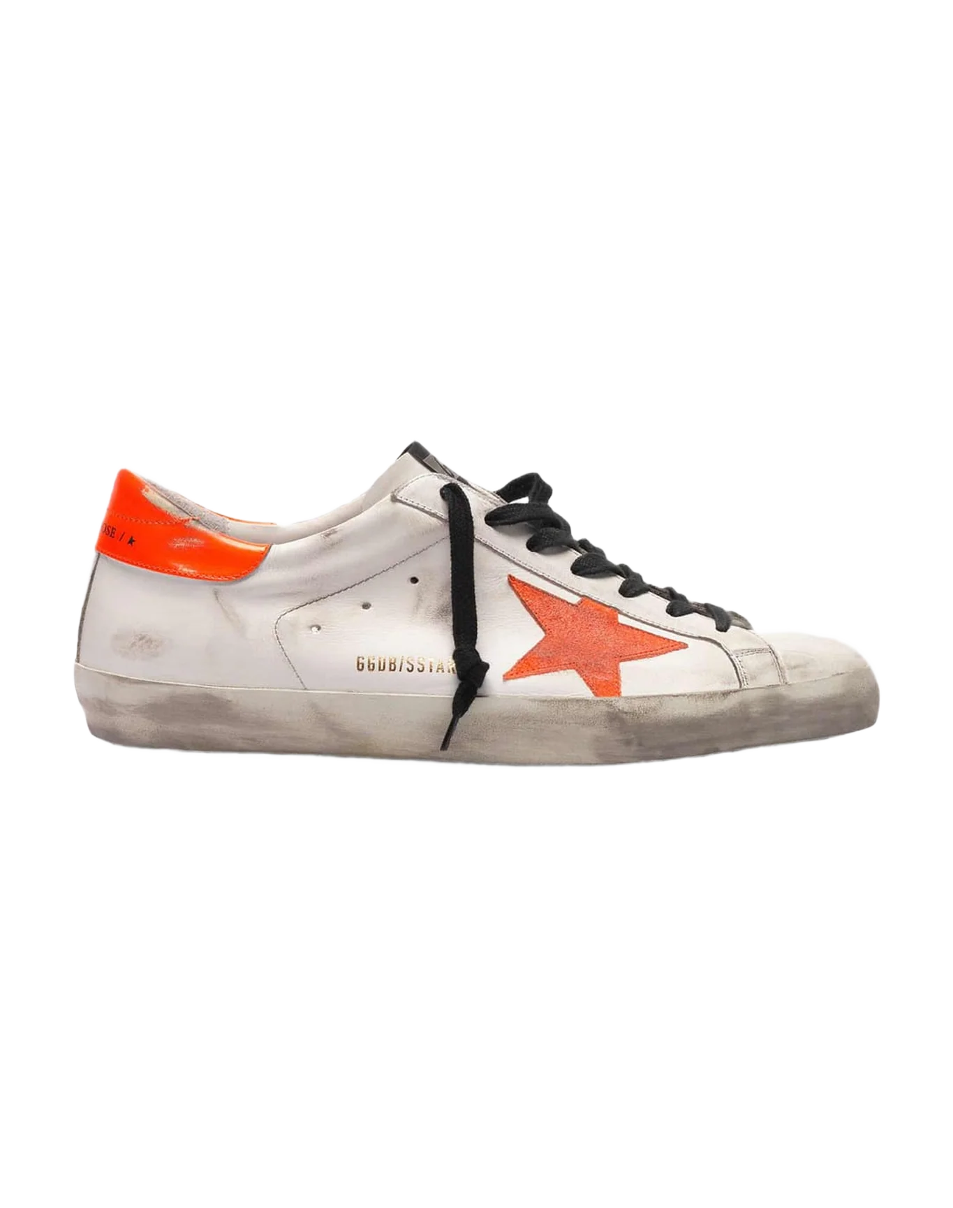 Men | Super-Star Sneakers with Star & Fluorescent Orange Heel Tab - Image 8