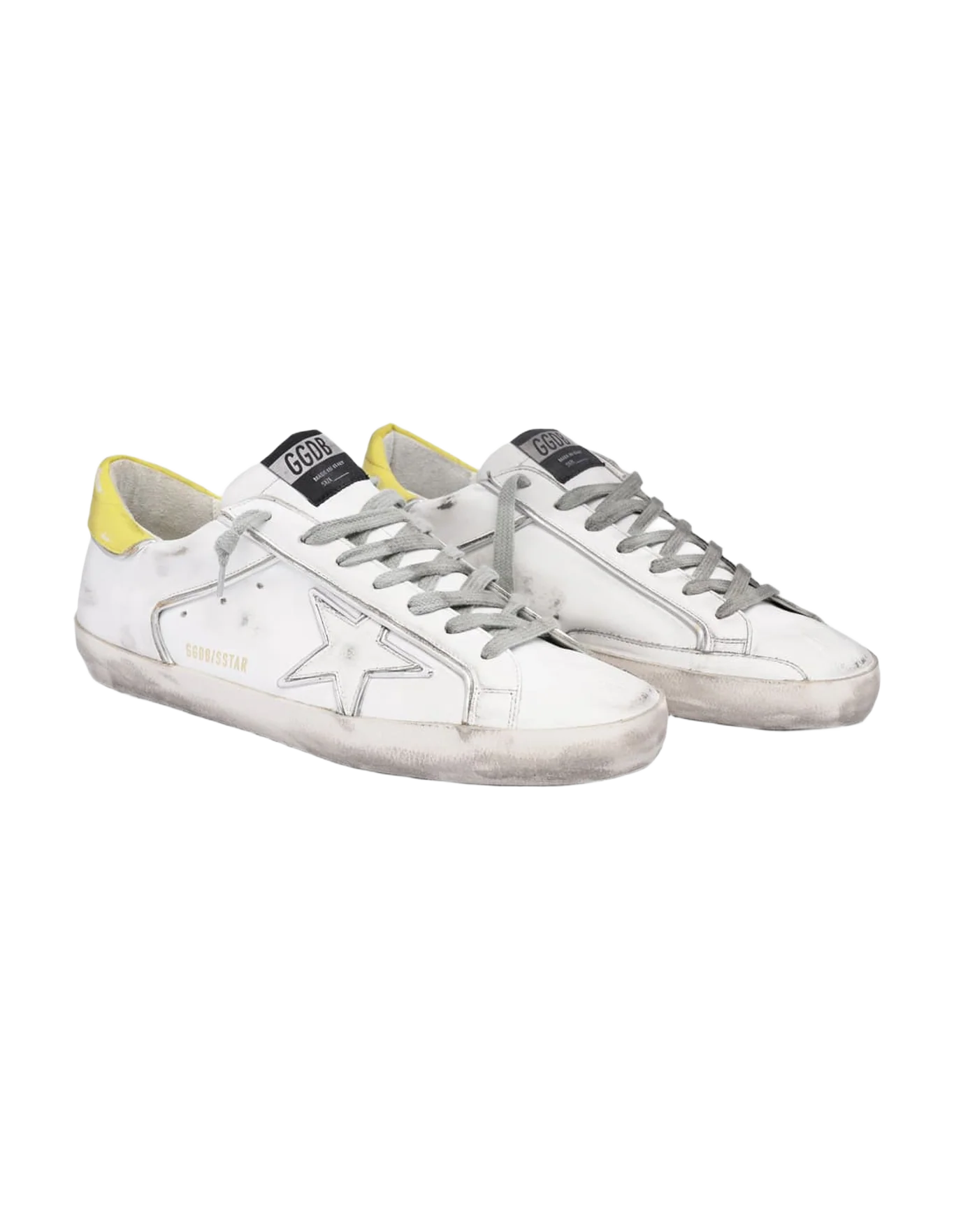 Men | Super-Star Sneakers with White Leather-Yellow-Star - Image 5