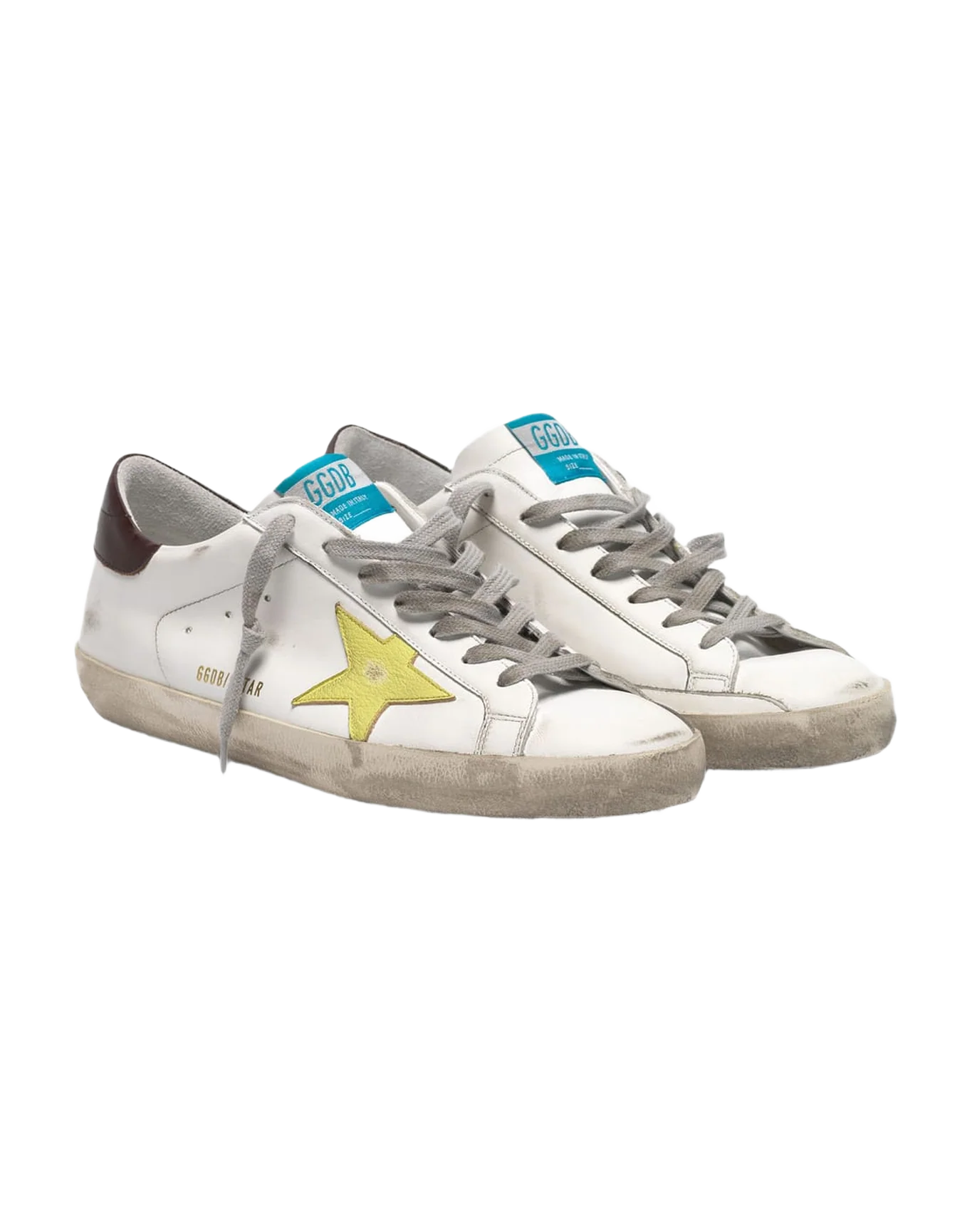 Men | Super-Star Sneakers with Yellow Star & Burgundy Heel Tab - Image 4