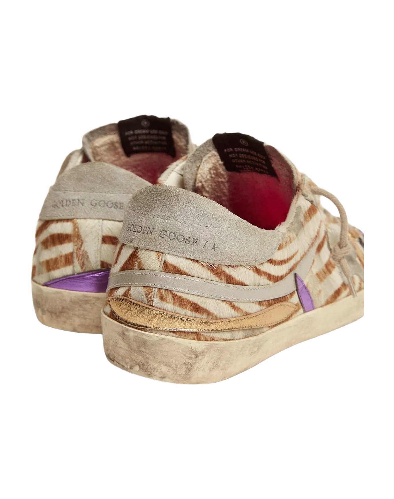 Men | Super-Star Sneakers Zebra-Print Pony Skin with Colored Petals | Beige White Leo x Ice x Multicolor - Image 3
