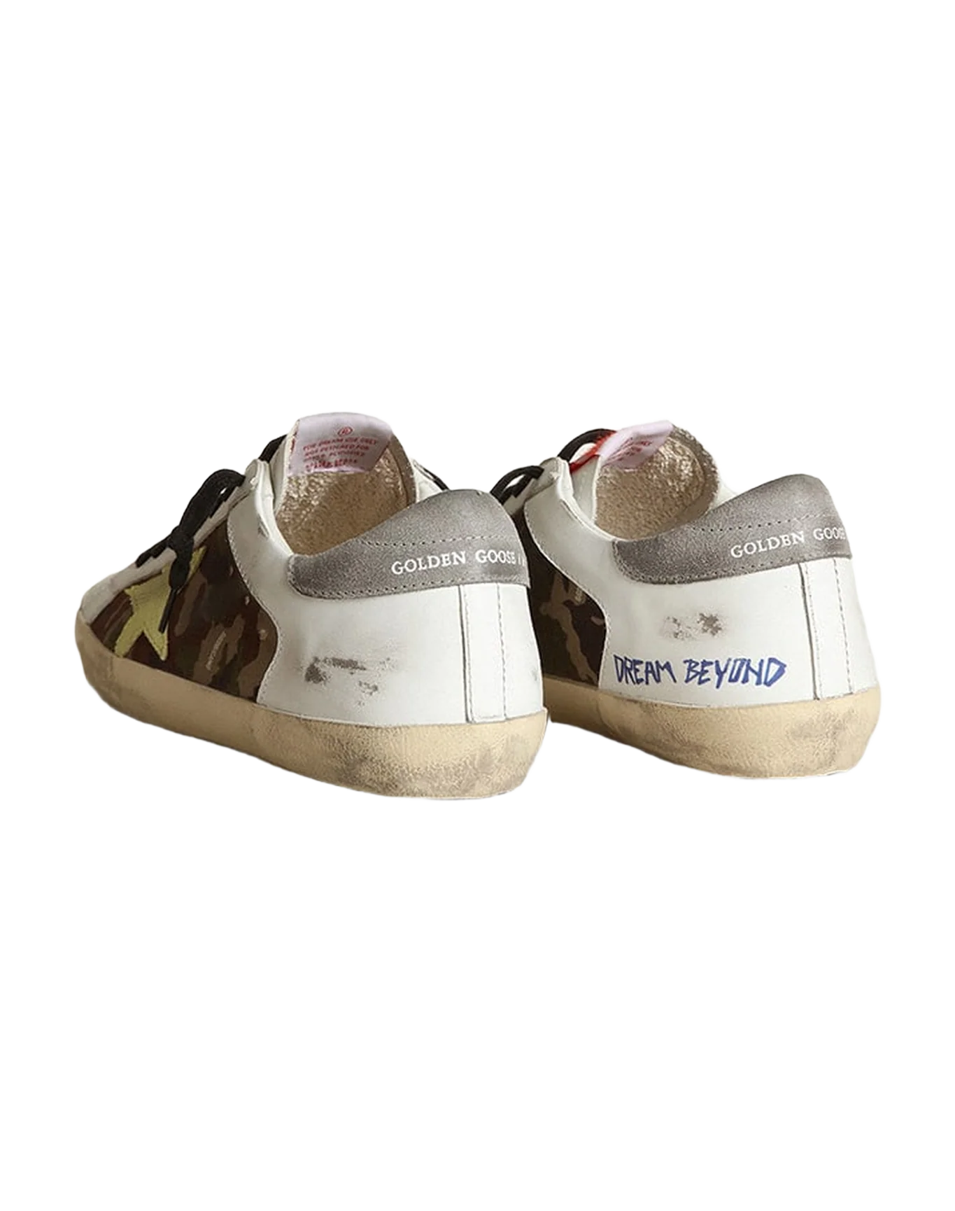 Men | Super-Star White Leather & Green Camouflage with Light Green Star & Grey Heel | Green Camouflage x White x Light Green x Mud - Image 6