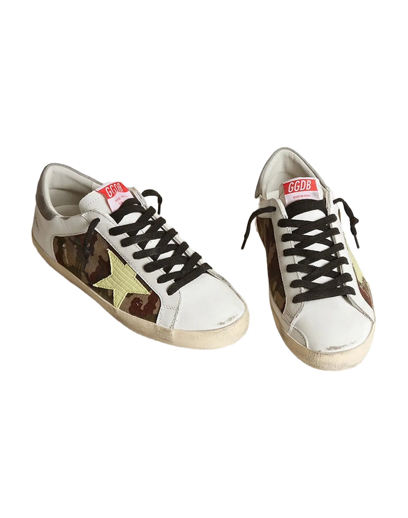 Men | Super-Star White Leather & Green Camouflage with Light Green Star & Grey Heel | Green Camouflage x White x Light Green x Mud - Image 7