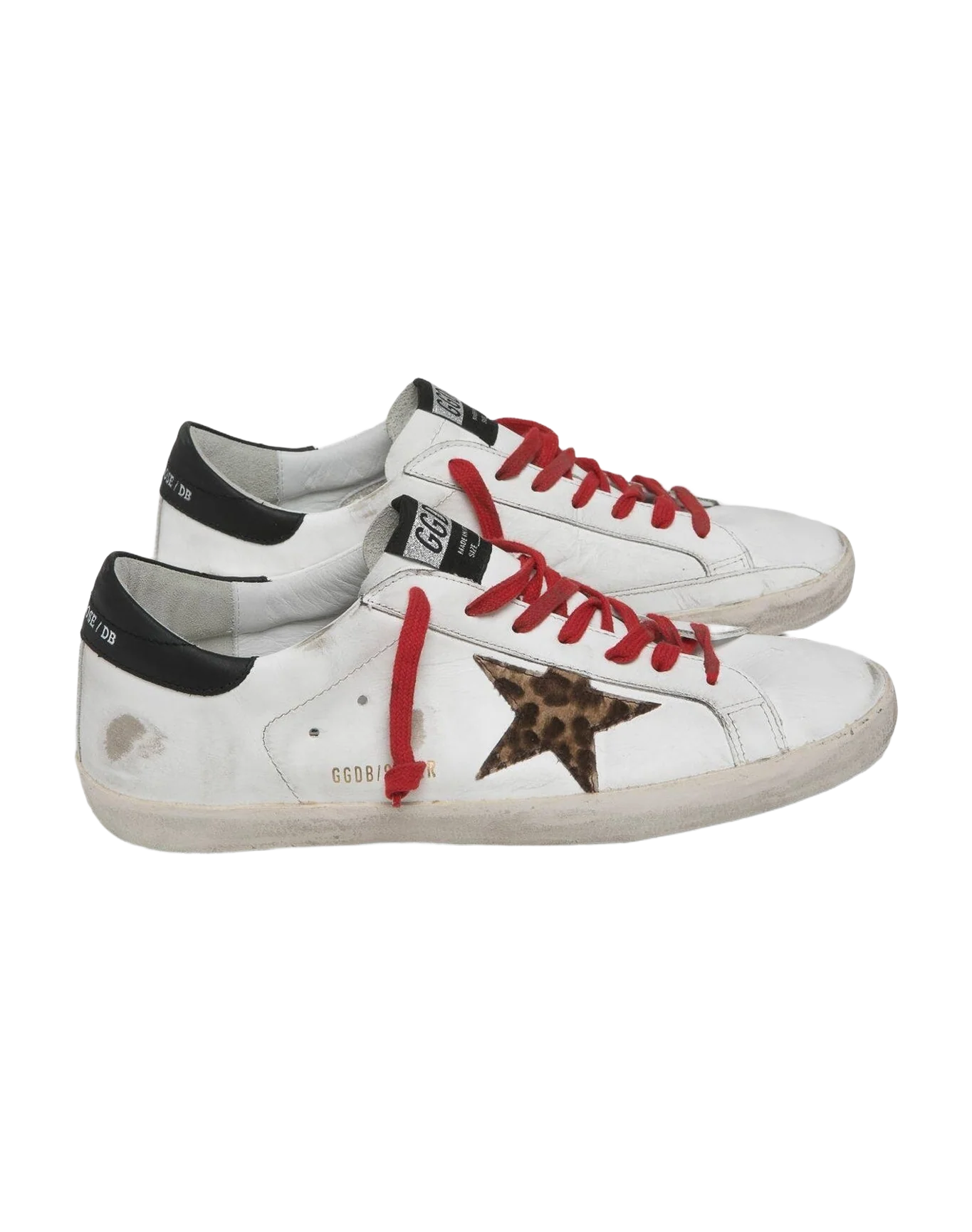 Men | Super-Star White Leather with Animalier Star & Black Heel Tab