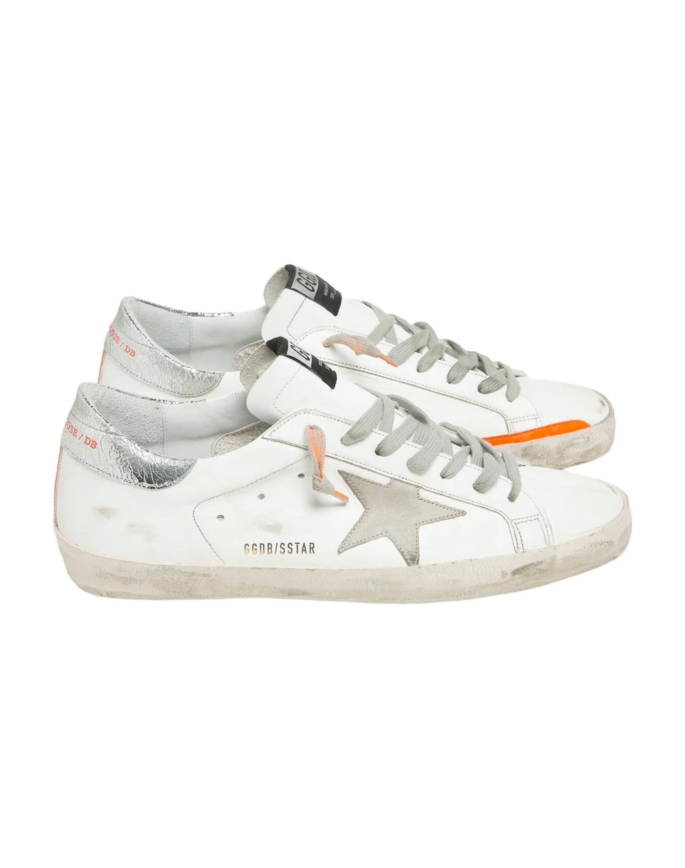 Men | Super-Star White Leather with Cream Star & Orange Insert - Image 2