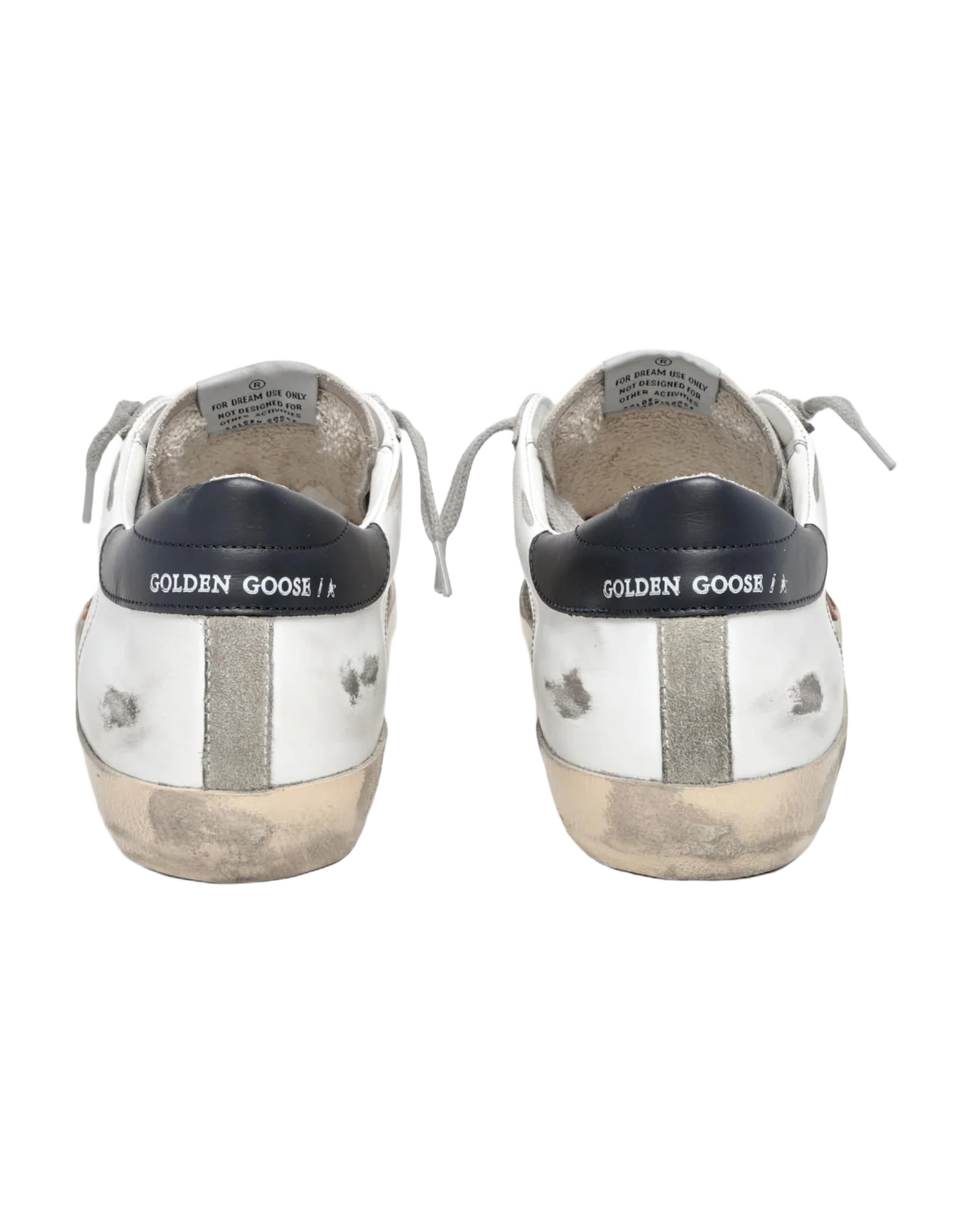 Men | Super-Star with Orange Suede Star & Dark Blue Leather Heel Tab | White x Orange x Dark Blue - Image 4