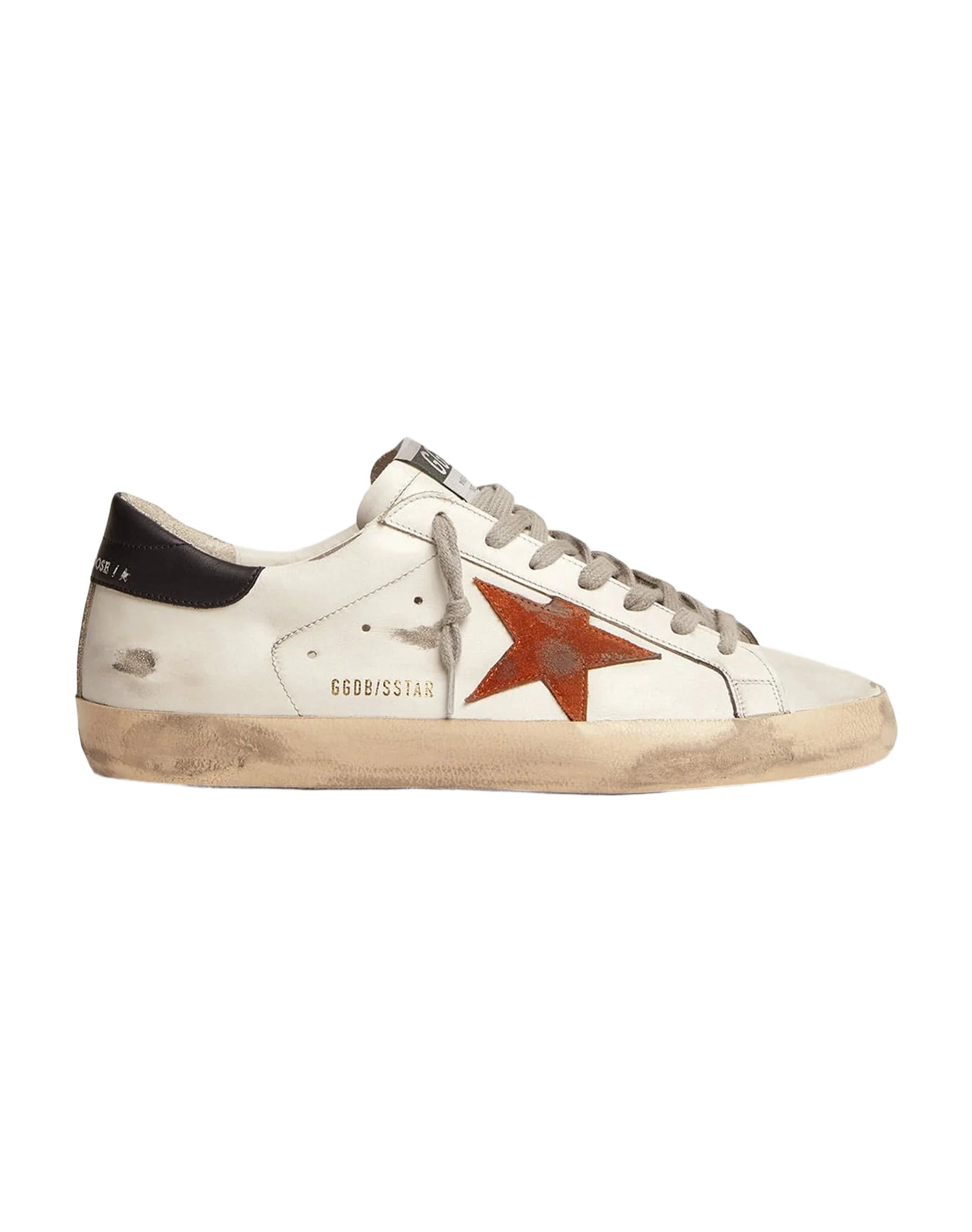 Men | Super-Star with Orange Suede Star & Dark Blue Leather Heel Tab | White x Orange x Dark Blue - Image 5