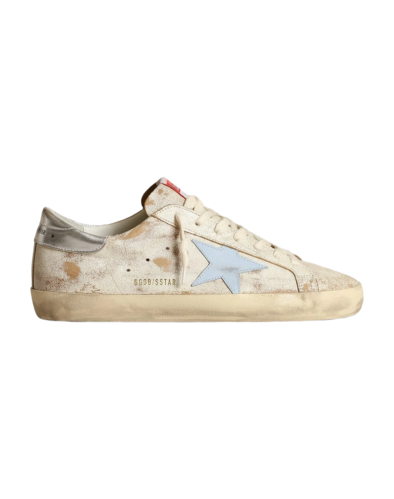 Men | Super-Star with Star Smoky Light Blue Leather & Silver Heel | White x Blue Fog x Silver - Image 5