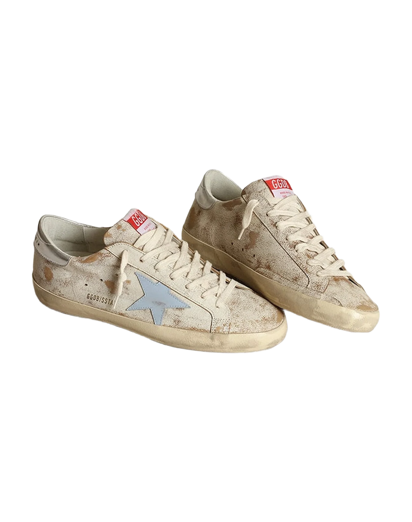 Men | Super-Star with Star Smoky Light Blue Leather & Silver Heel | White x Blue Fog x Silver - Image 7