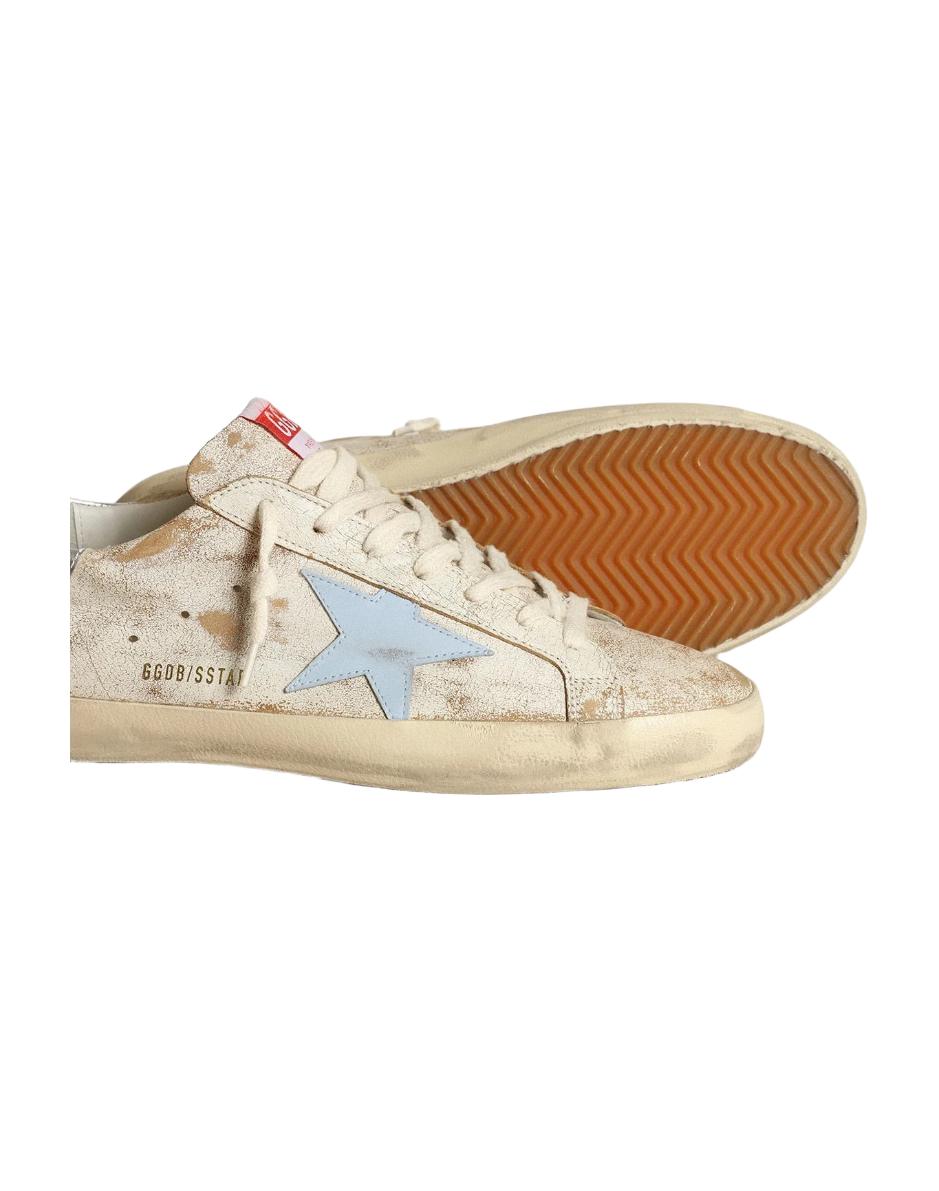 Men | Super-Star with Star Smoky Light Blue Leather & Silver Heel | White x Blue Fog x Silver - Image 8