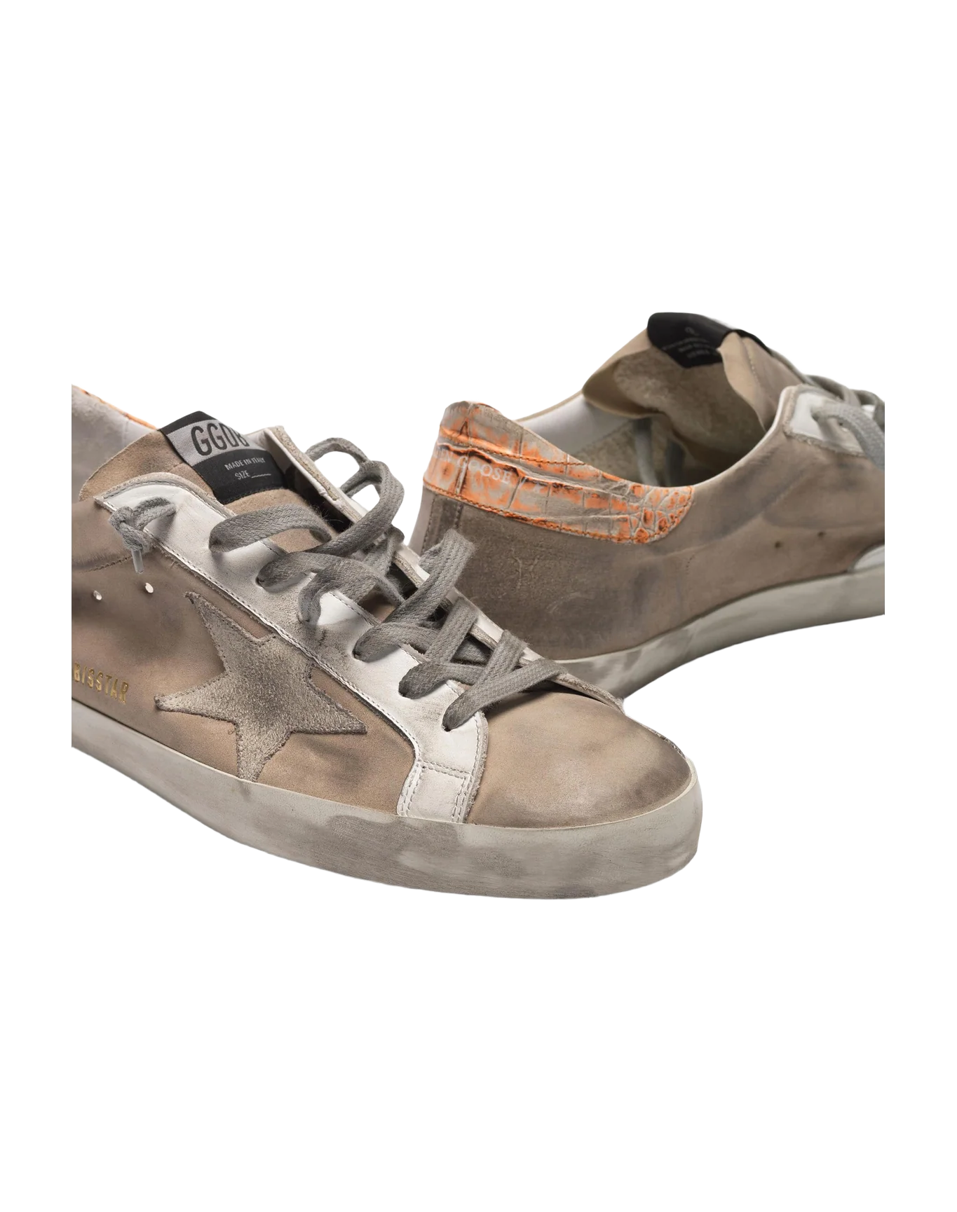 Men | Superstar Sneakers Beige Suede with Crocodile-Print Heel Tab - Image 3