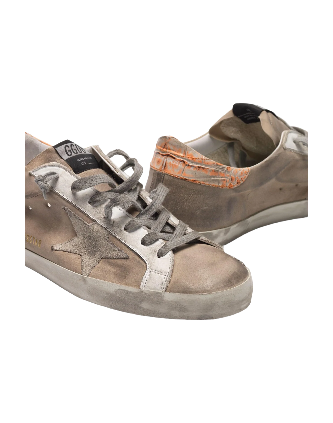 Men | Superstar Sneakers Beige Suede with Crocodile-Print Heel Tab - Image 5