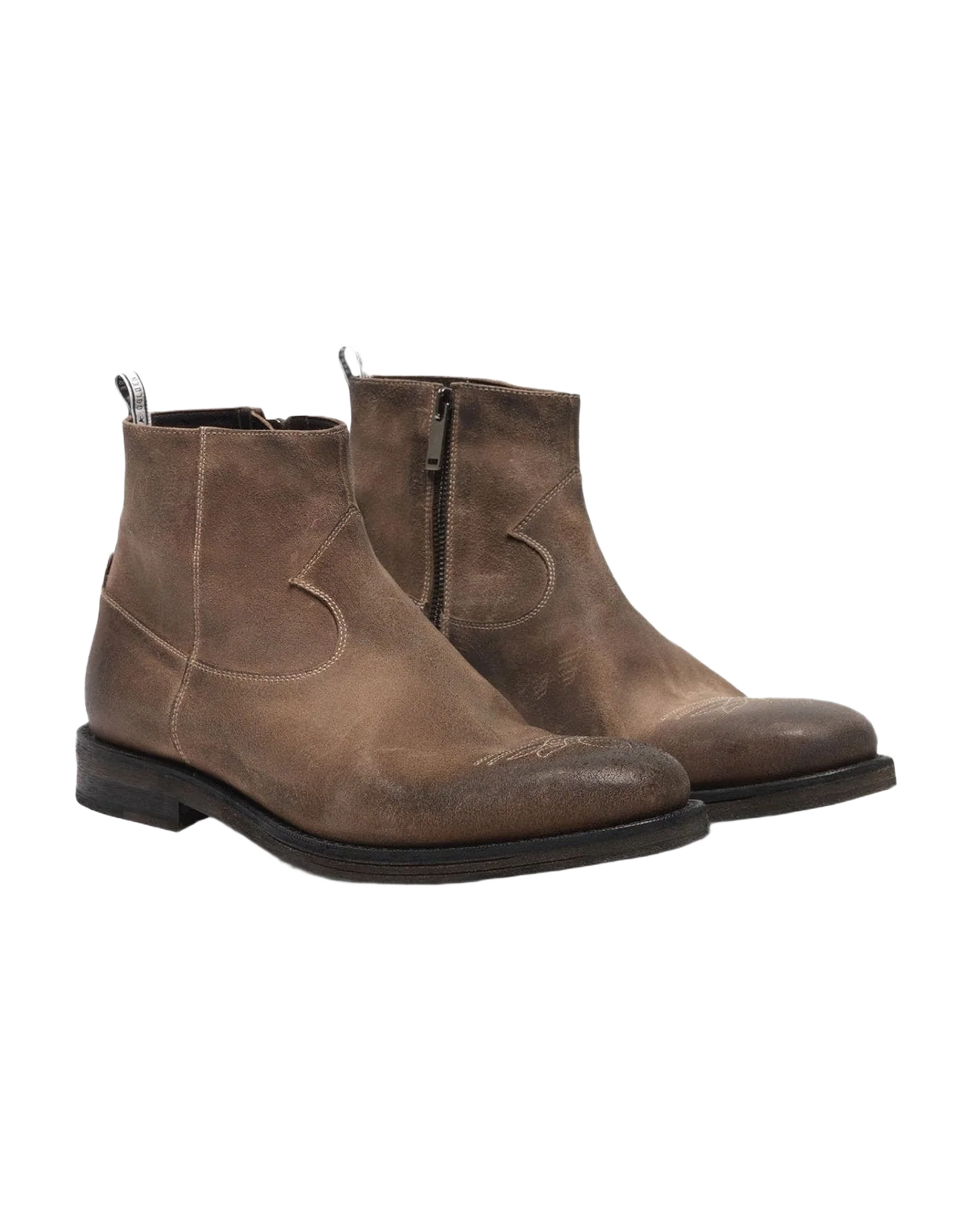 Men | Toro Suede Ankle Boots with Cowboy-Style Embroidery