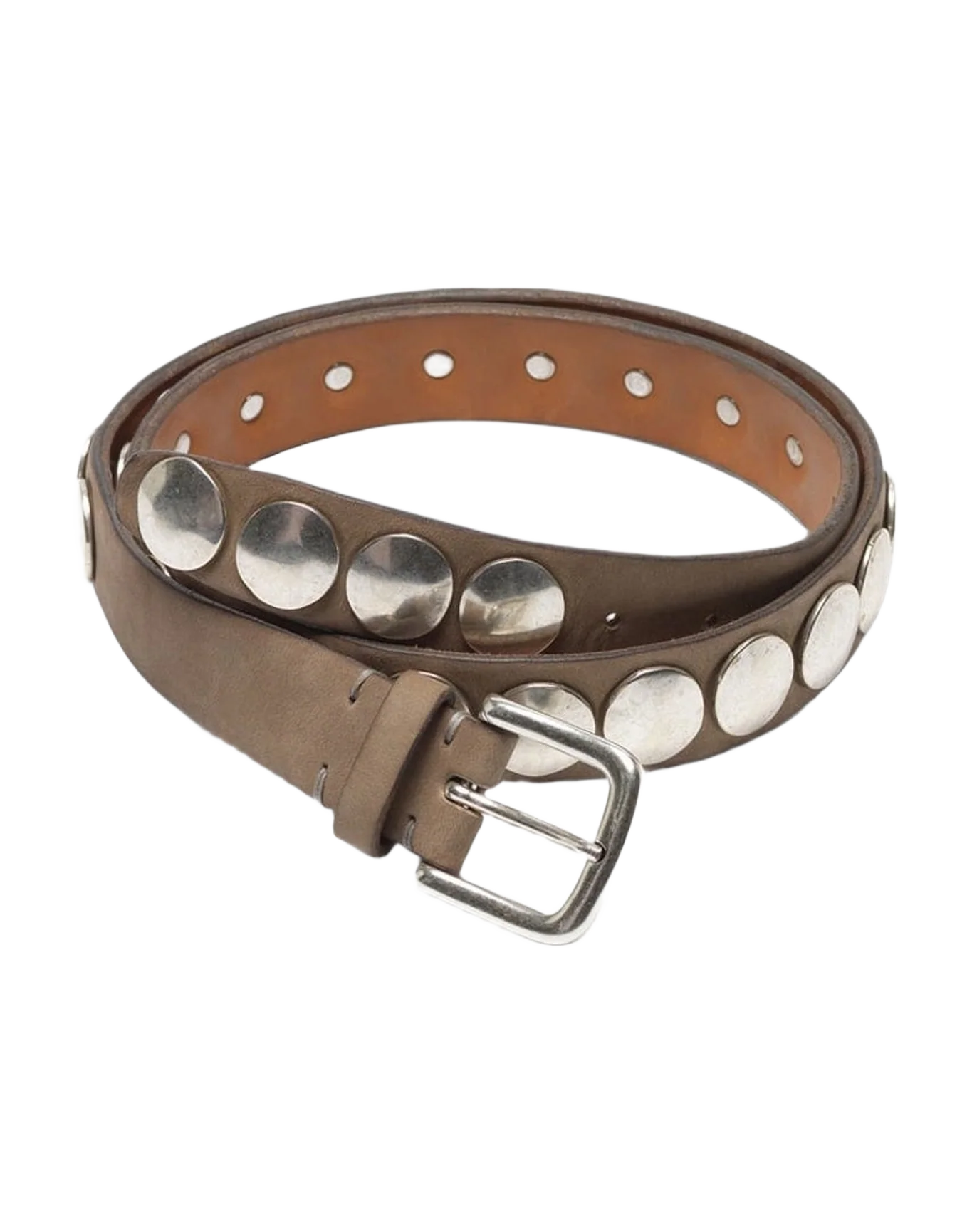 Men | Trinidad Brown Belt with Circular Studs